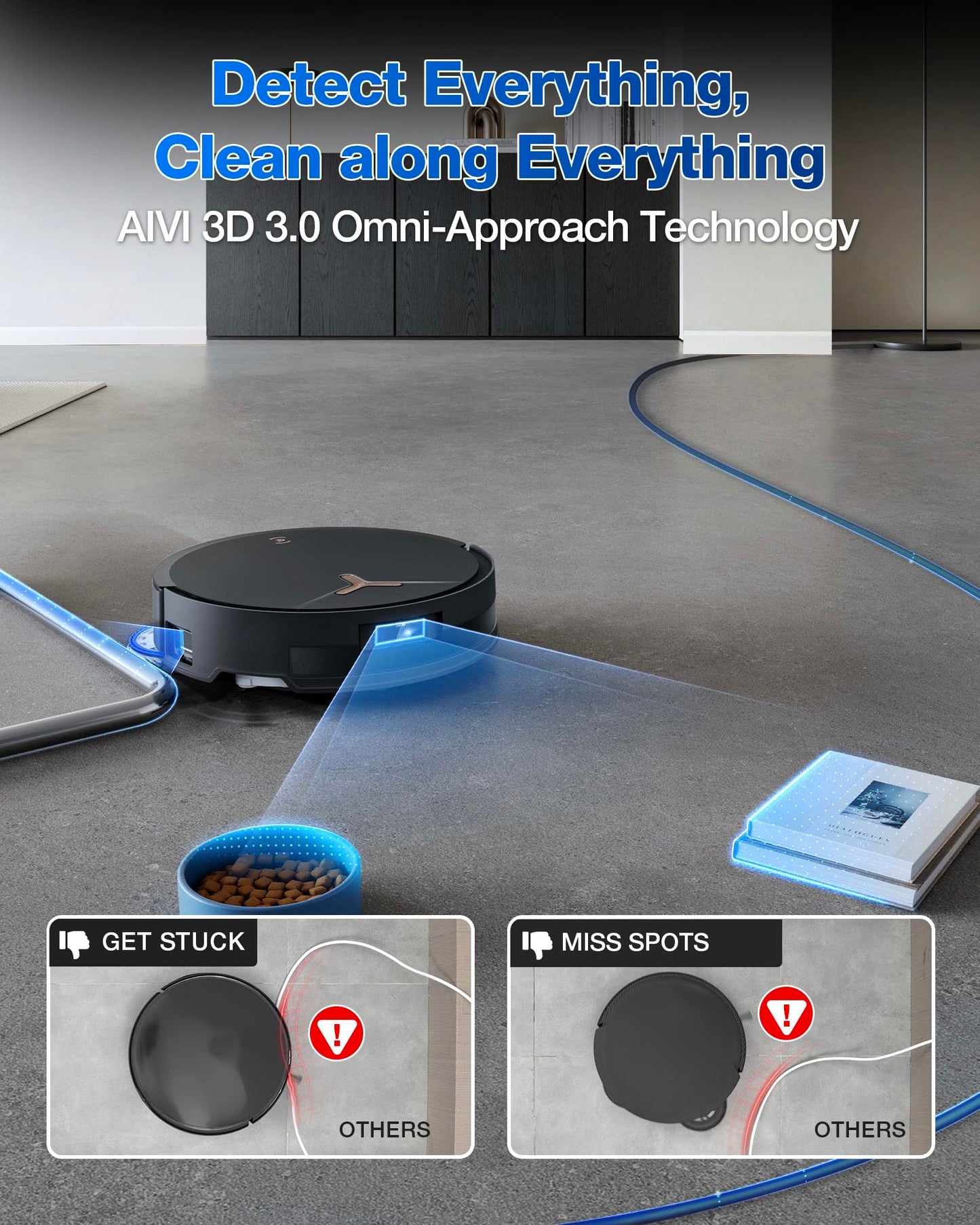ECOVACS DEEBOT T50 MAX PRO Omni Robot Vacuum and Mop, 18,500Pa Suction, 18mm Auto-Lift, ZeroTangle &TruEdge 2.0, AIVI 3.0 Obstacle Avoidance, Auto Hot Water Mop Wash/Dry/Refill, Self-Emptying