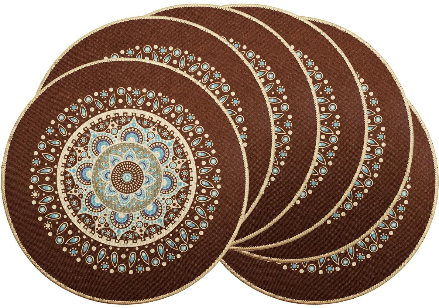 PIGCHCY Keilförmige Tischsets für den Esstisch, kreuzgewebt, waschbares Vinyl-Tischset, hitzebeständig, runde Tischsets, 4er-Set (Silbergrau)