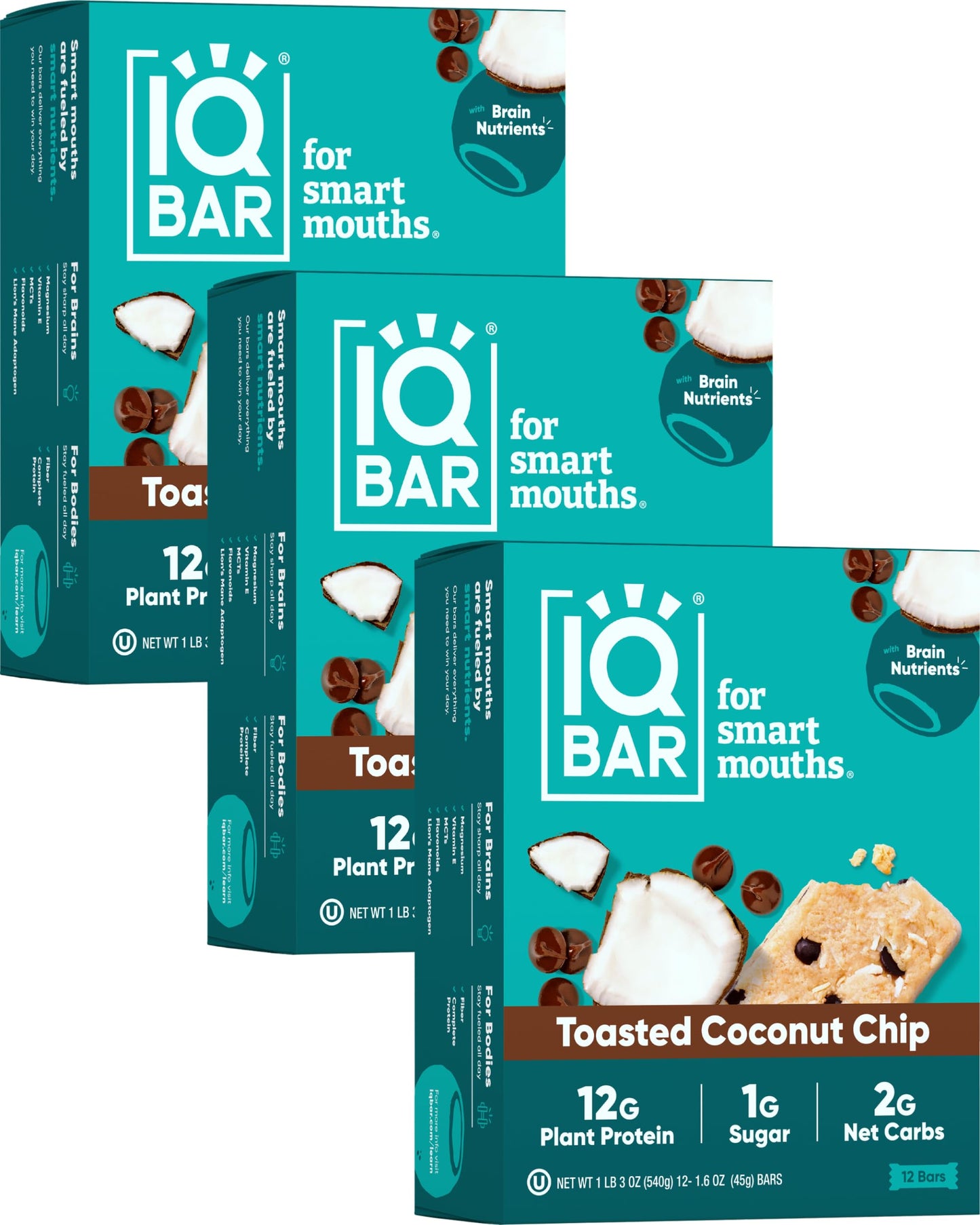 IQBAR Brain and Body Plant Protein Bars - 7 Bar Sampler Pack - Gluten Free, High Fiber, Vegan Snacks - Low Sugar Meal Replacement
