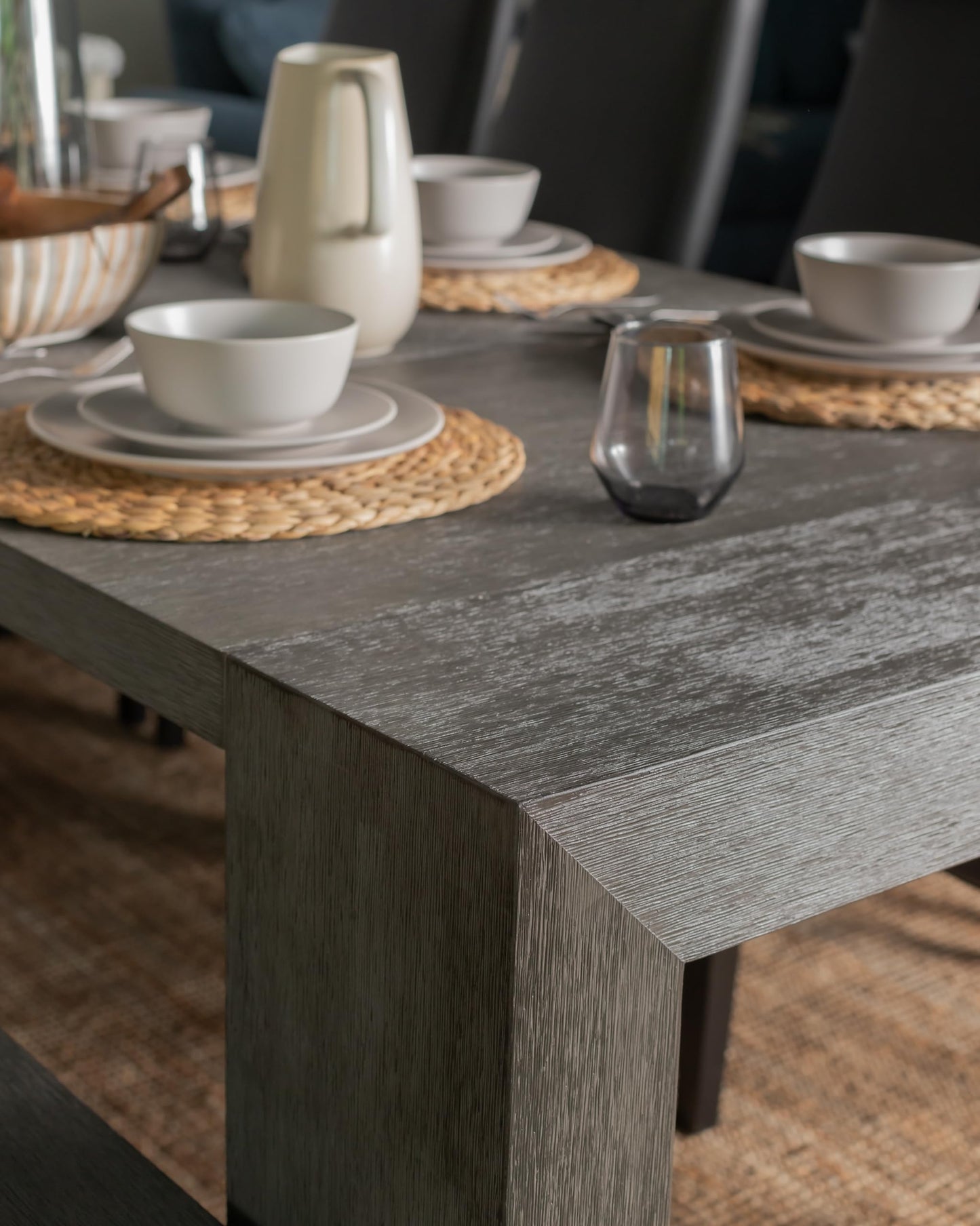 Transformer Table Esstisch-Set für 4 bis 12, ausziehbarer Esstisch aus Holz mit ausziehbarer Bank, Möbel für kleine Räume, Küchentisch-Set (Dunkelgrau, Tisch + Bank)
