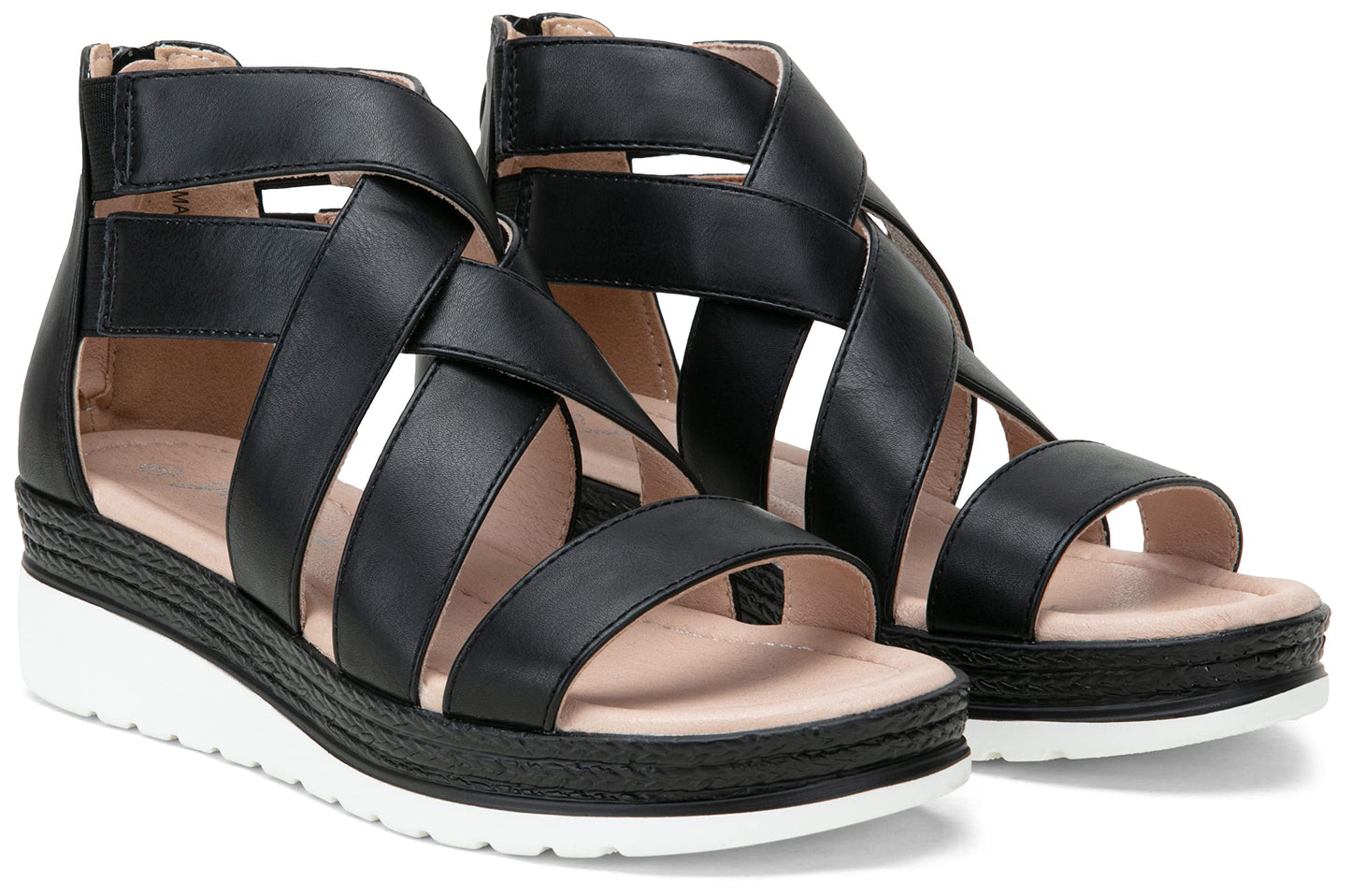 Jeossy Damen 866 Plateausandalen,Keilsandalen,Riemchensandalen,Sommersandalen für Damen mit Reißverschluss
