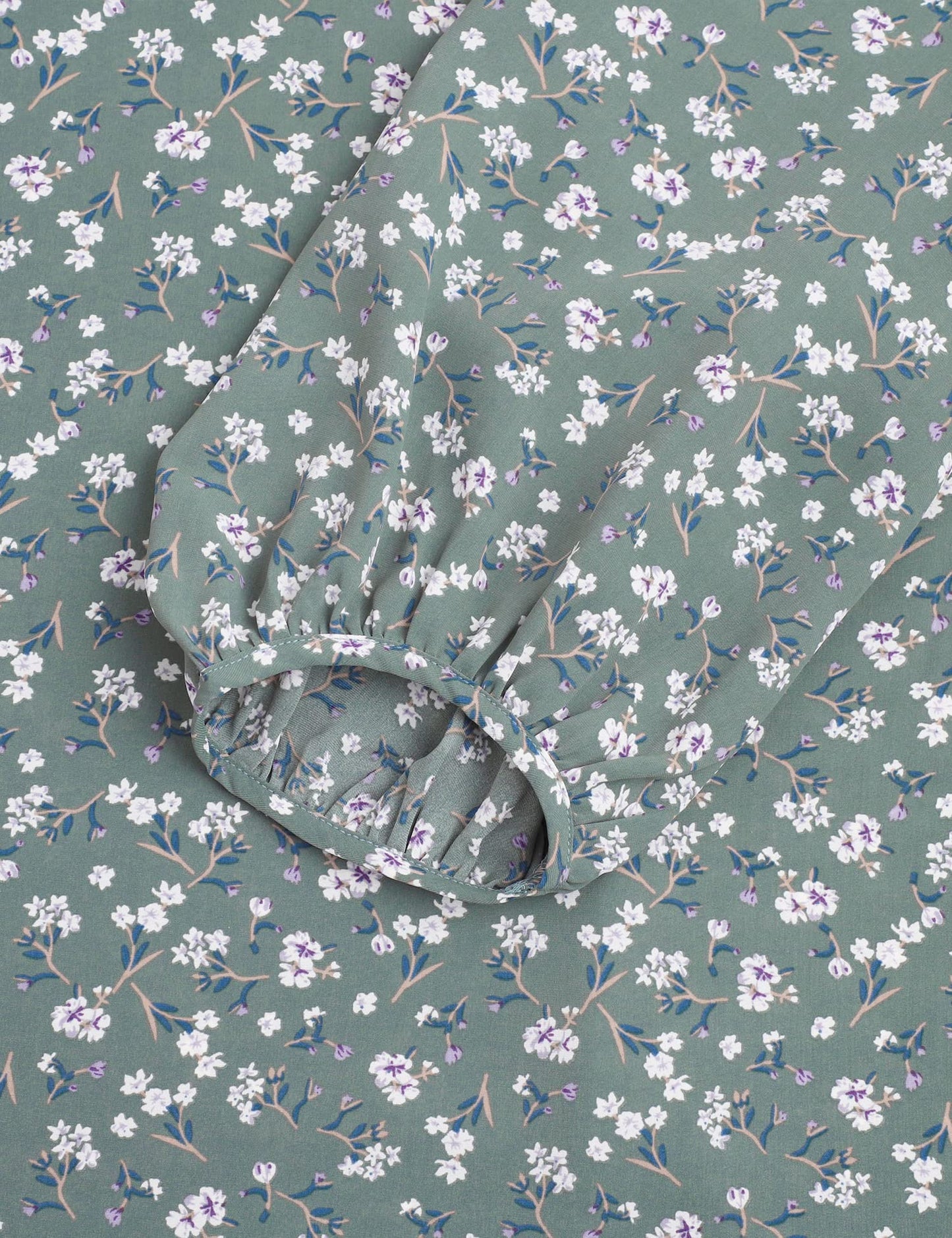 Bebonnie Damen Chiffonbluse mit Laternenmuster, 3/4-Ärmel, lässig, locker, V-Ausschnitt