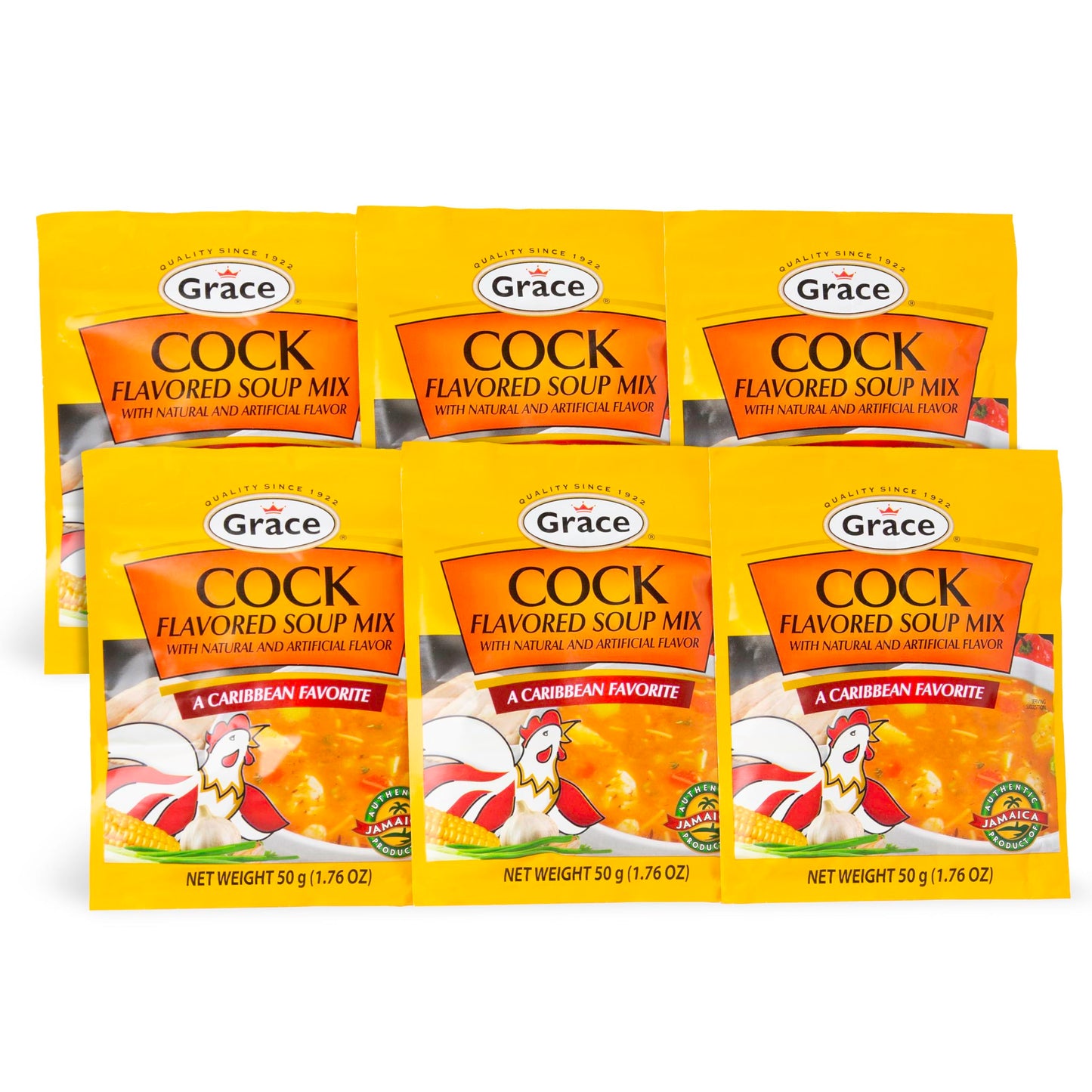 Grace Pumpkin Flavored Soup Mix 1.59oz - 6 Pack Homestyle Jamaican Soup Mix - Great for Caribbean Curry Soup