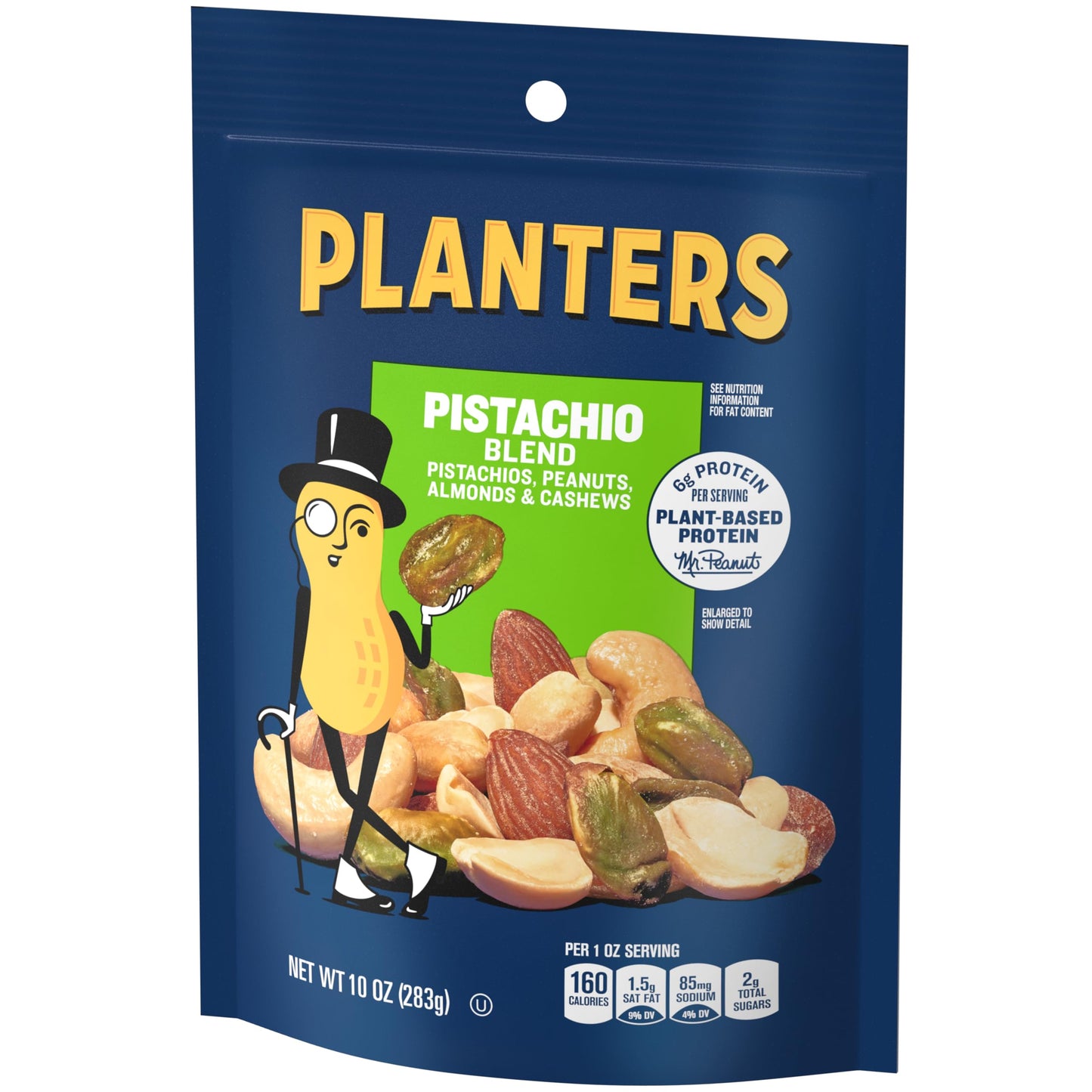 PLANTERS Pistachio Nuts Lovers Nut Mix with Pistachios no shell, Almonds & Cashews, Party Snacks, Plant-Based Protein, After School Snack, Bulk Nuts, Kosher 1lb 2.5oz