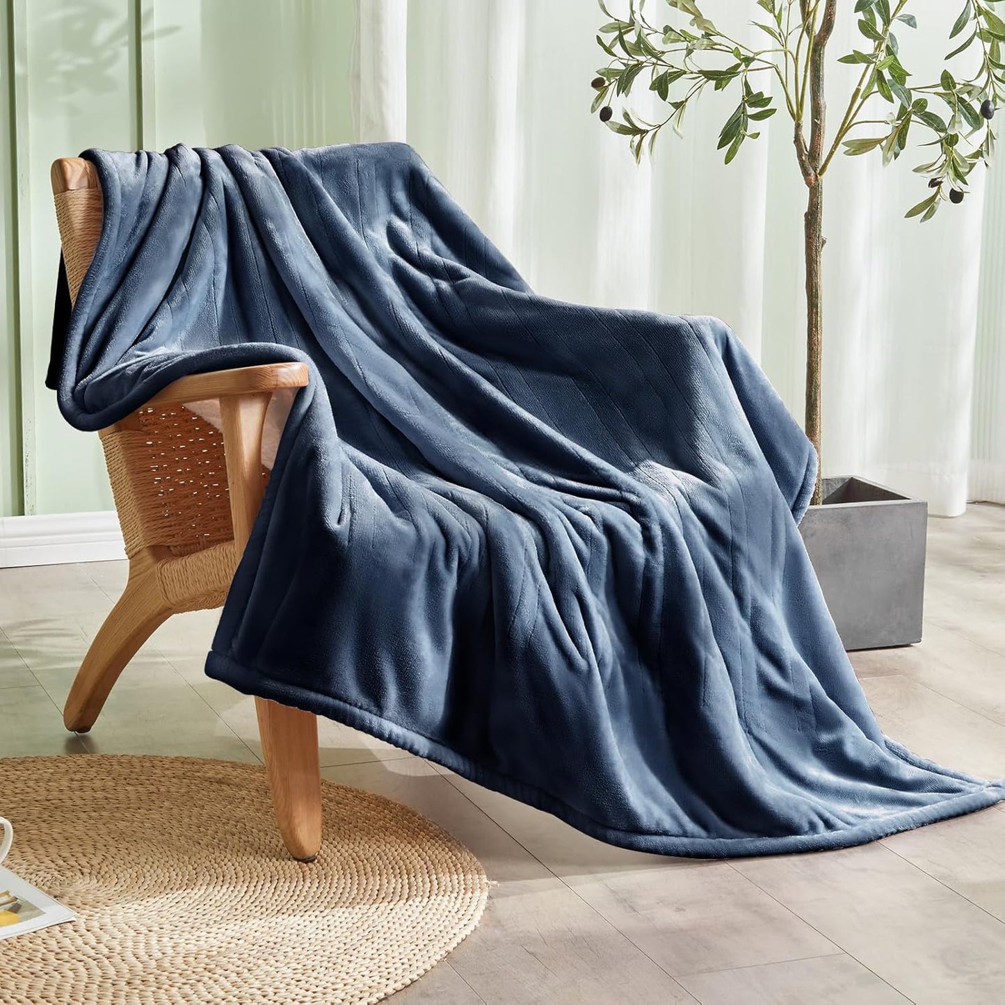 Chateau Marchetti® Luxe Heated Throw – 50x60 Ultra-Soft Sherpa & Flannel Electric Blanket (Gray)
