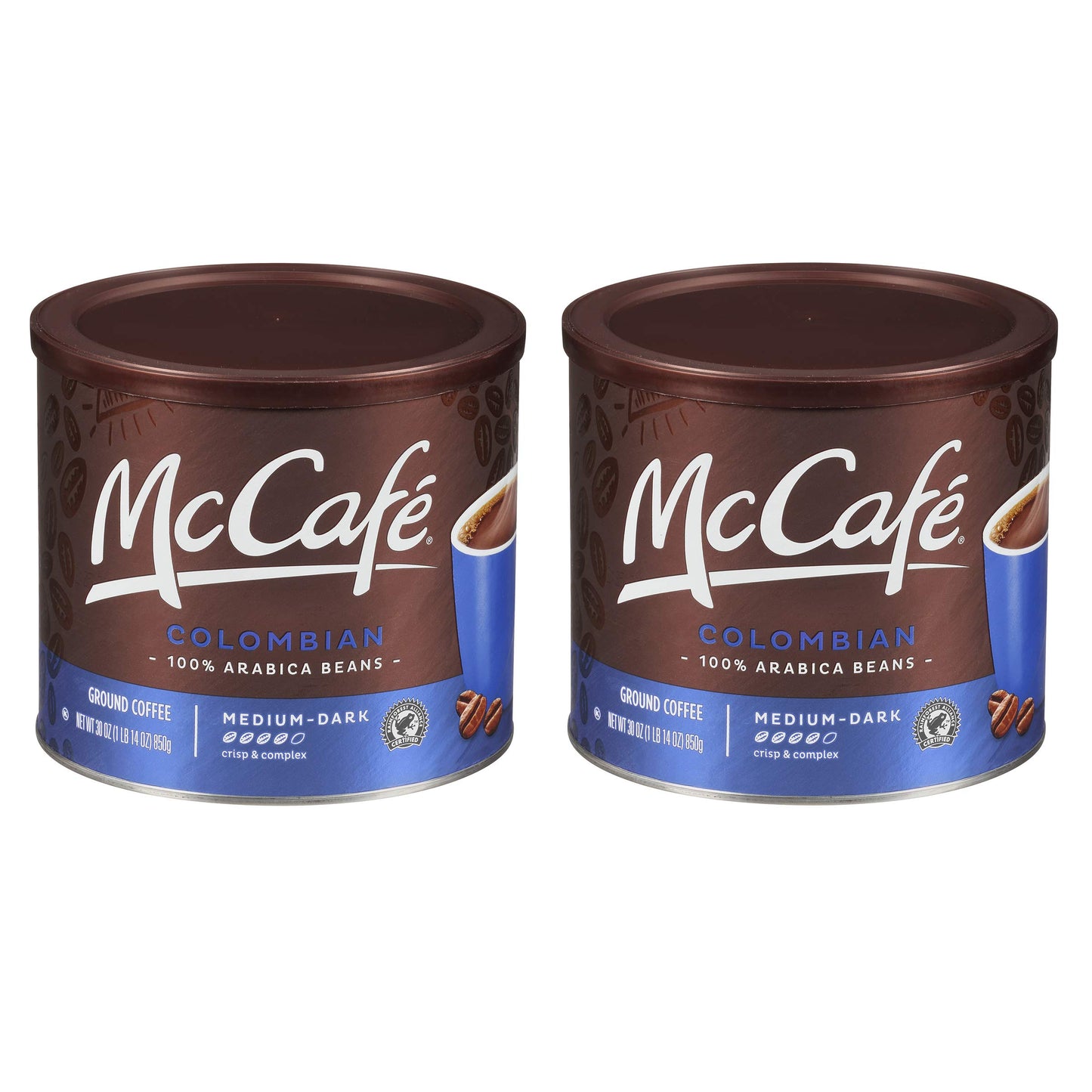 McCafe Colombian, Medium-Dark Roast Ground Coffee, 24 oz Canister