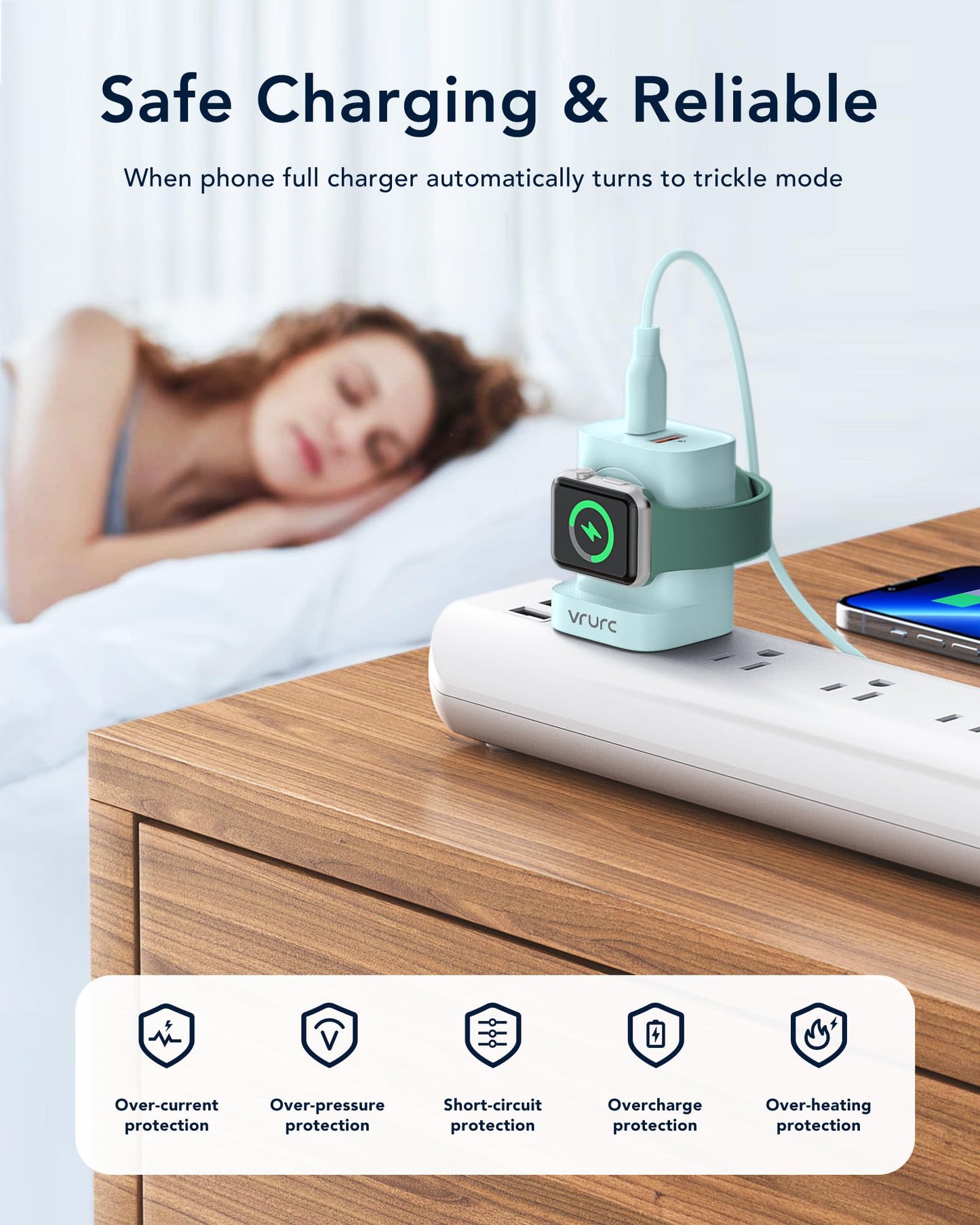 VRURC for Apple Watch Charger, PD 20W 3-in-1 Fast Charging Block with Magnetic Wireless Charging & Dual Ports, Foldable Plug USB C Wall Charger for iPhone 15 14 13, Android,Tablets etc-Black