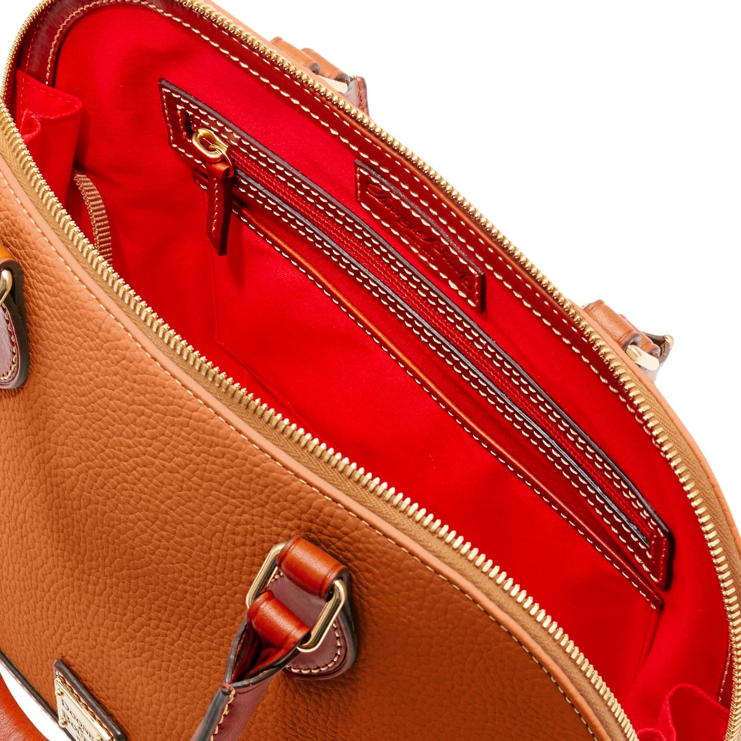 Dooney & Bourke Women's Zip Zip Satchel in Pebble Grain Leather, Large Handbag with Adjustable & Detachable Shoulder Strap