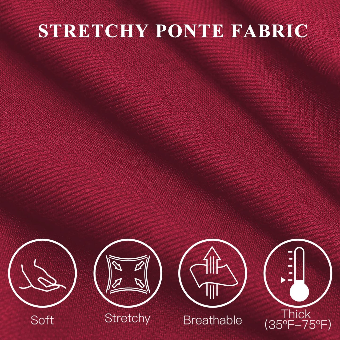 Pantalon extensible pour femme Tapata 28''/30''/32''/34'' avec poches, taille haute, petite, taille standard pour le travail au bureau