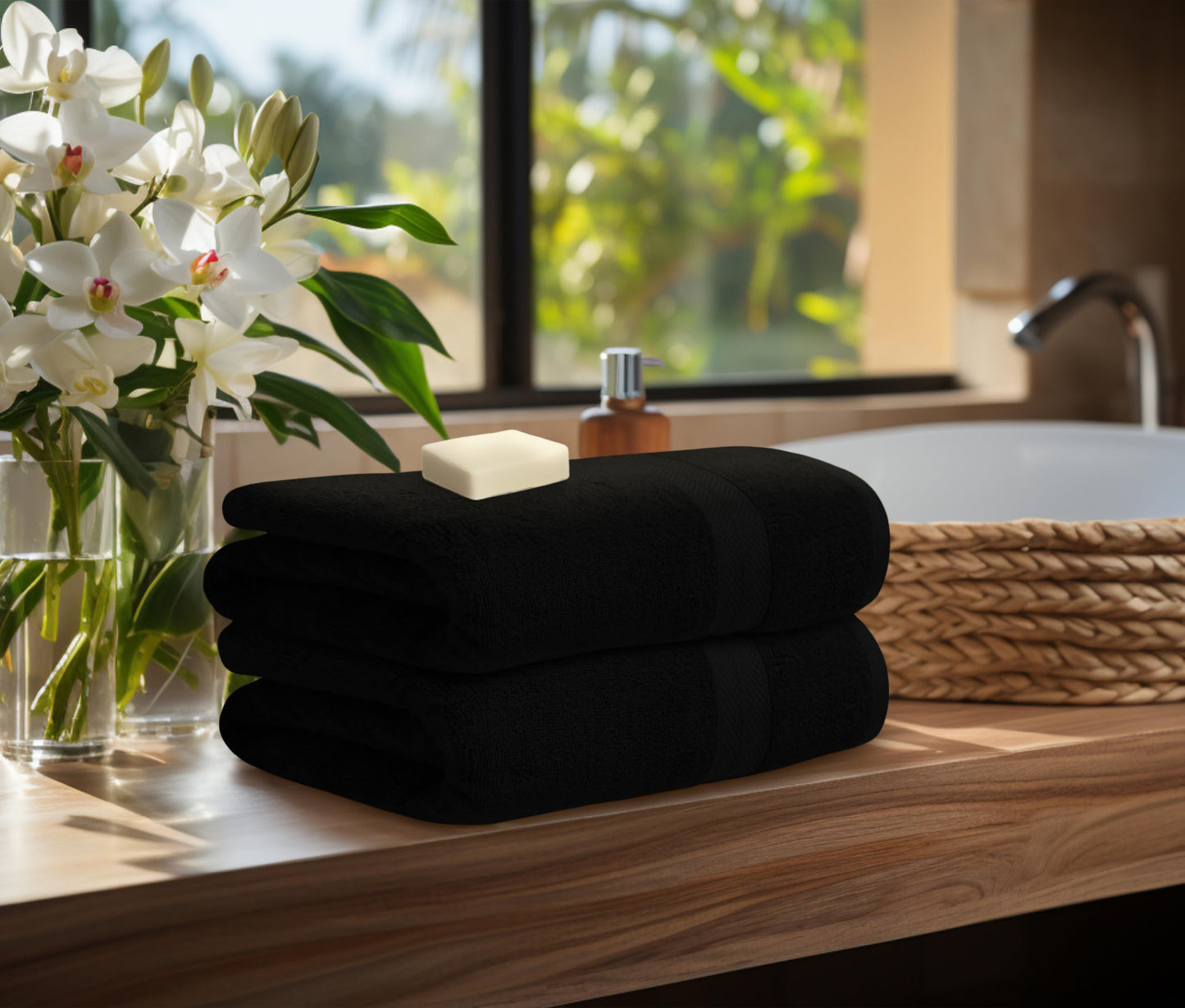 Avalon Towels Luxury 8 Piece Towels Set, 2 Bath Towels, 2 Hand Towels and 4 Washcloths, 600 GSM 100% Ring Spun Cotton Highly Absorbent Bathroom Towel Set, Ideal for Hotel, Spa and Gym (Pink)