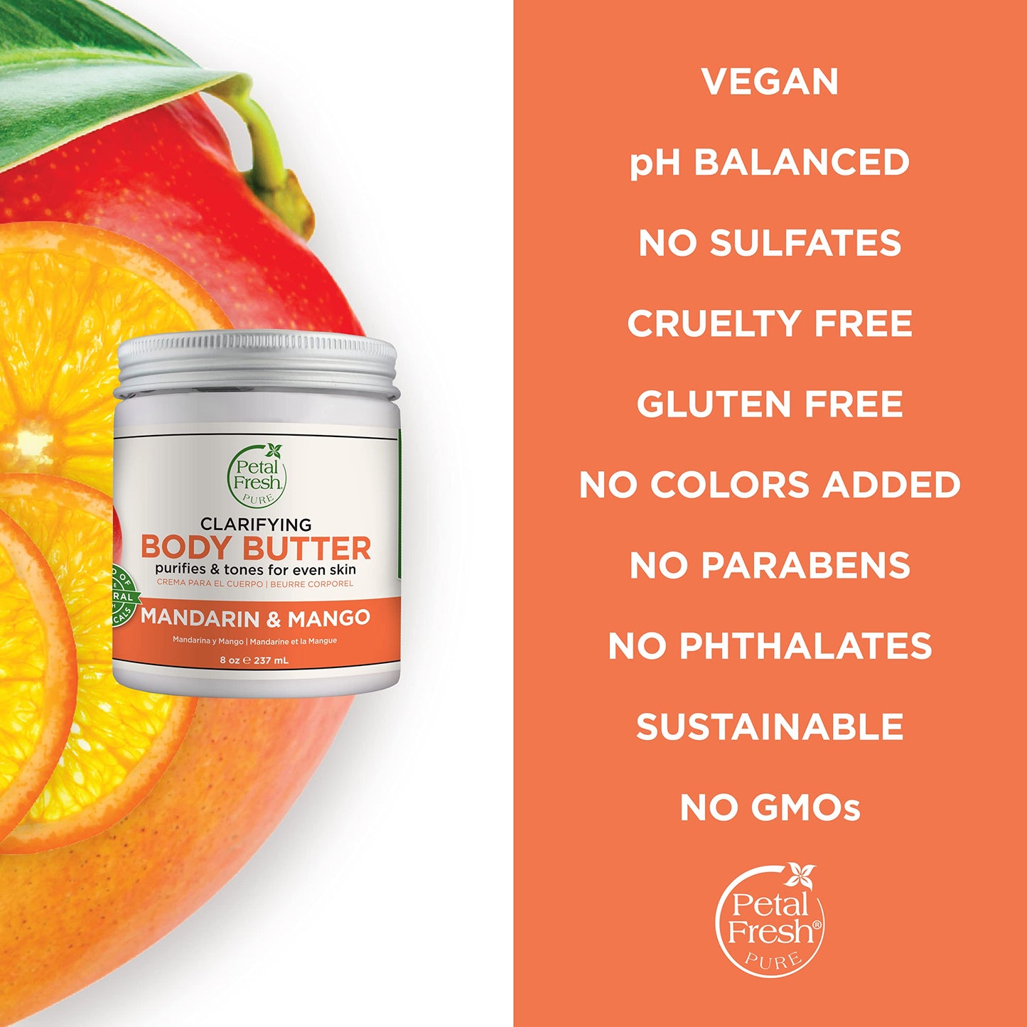 Petal Fresh Pure Perfecting Guava Nectar Körperbutter, Bio-Kokosnussöl, Arganöl, Sheabutter, fördert gesunde Haut, vegan und frei von Tierversuchen, 8 oz (Guava Nectar)