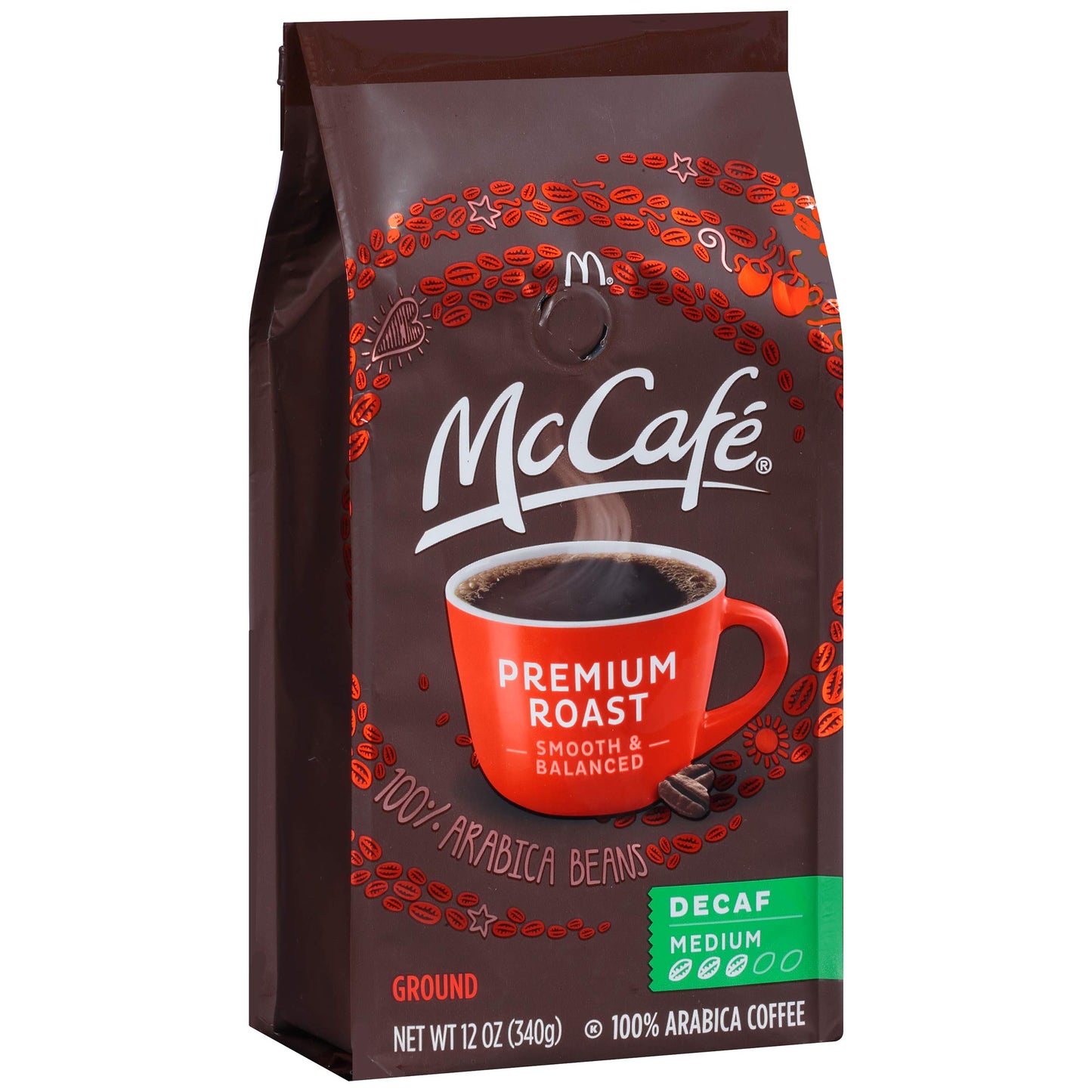 McCafe Premium Roast Decaf, Medium Roast Ground Coffee, 12 oz Bag