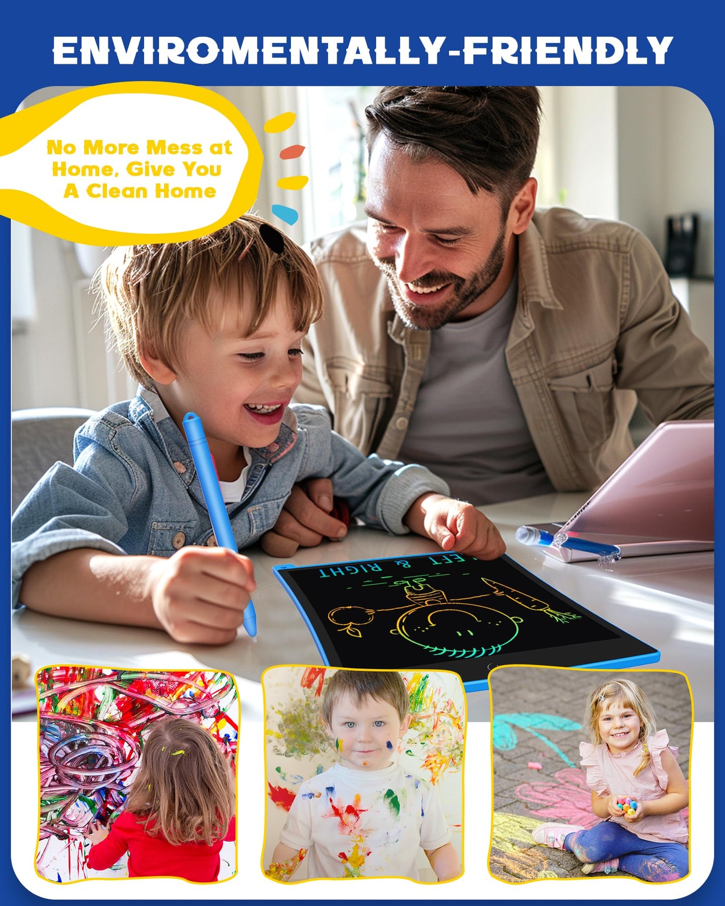 bravokids 2 Pack LCD Writing Tablet with Stylus, 8.5 inch Colorful Doodle Board Drawing Pad for Kids, Travel Games Activity Learning Toys, Birthday Gift for Age 3 4 5 6 7 8 Year Old Boys Girls