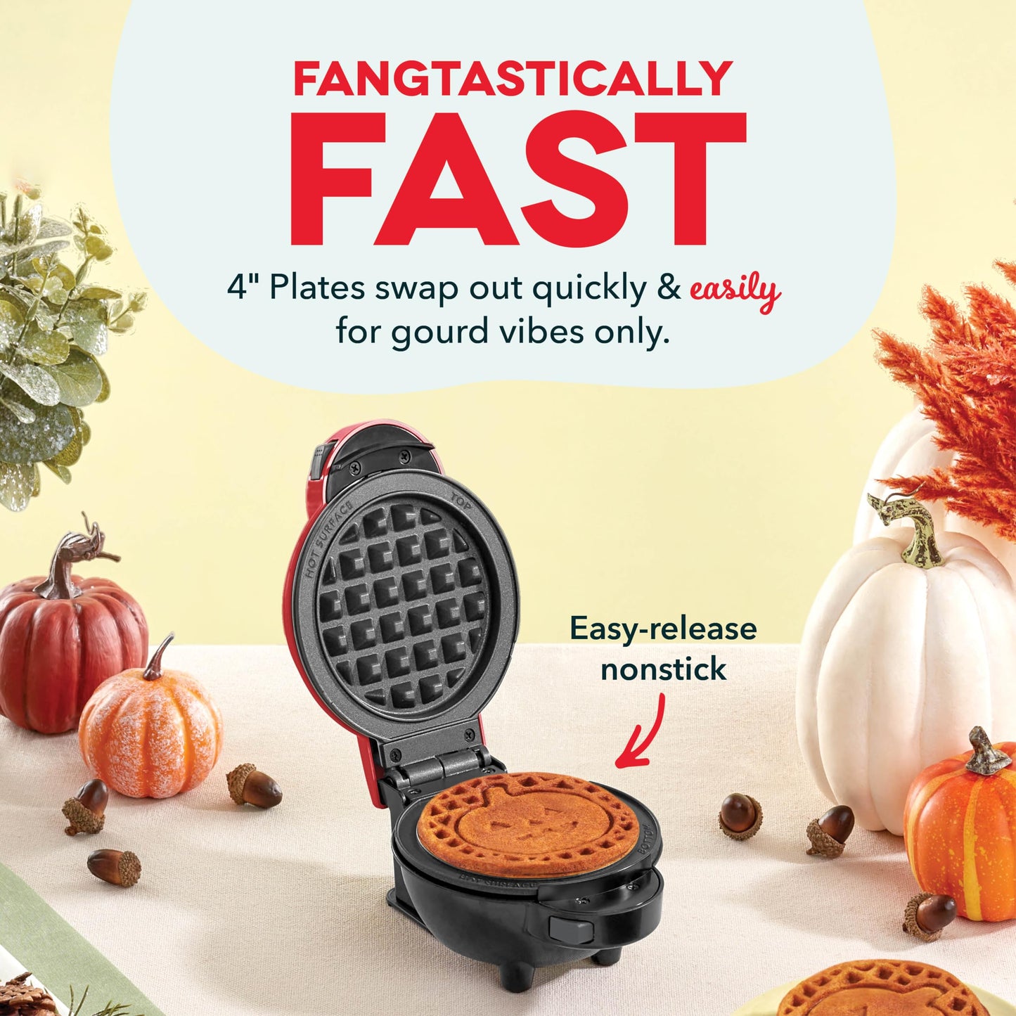 DASH Multimaker Mini System Two 4” Nonstick Removable Waffle Plates (Gingerbread & Snowflake) - 2Pc Plate Pack for Waffle Iron & Griddle, Compatible with Dash MultiMaker Mini System, Nonstick Surface