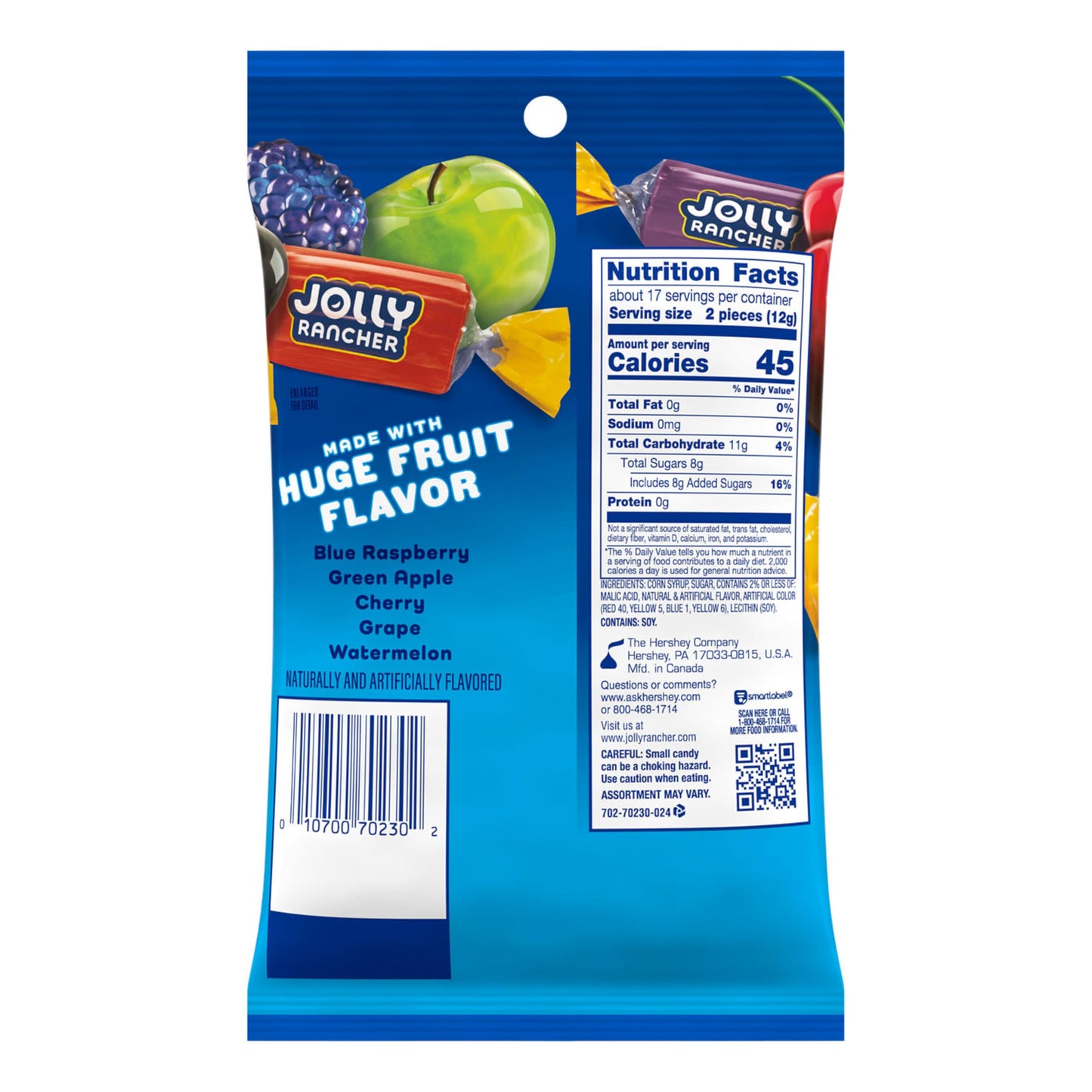 JOLLY RANCHER Assorted Fruit Flavored Hard Candy Bulk Bag, 5 lb