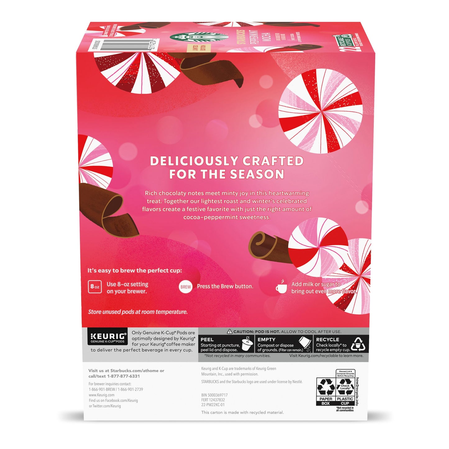 Starbucks K-Cup-Kaffeepads, natürlich aromatisiertes Kaffee-Vielfaltspaket für Keurig-Kaffeemaschinen, 100 % Arabica, 1 Schachtel (40 Pads)