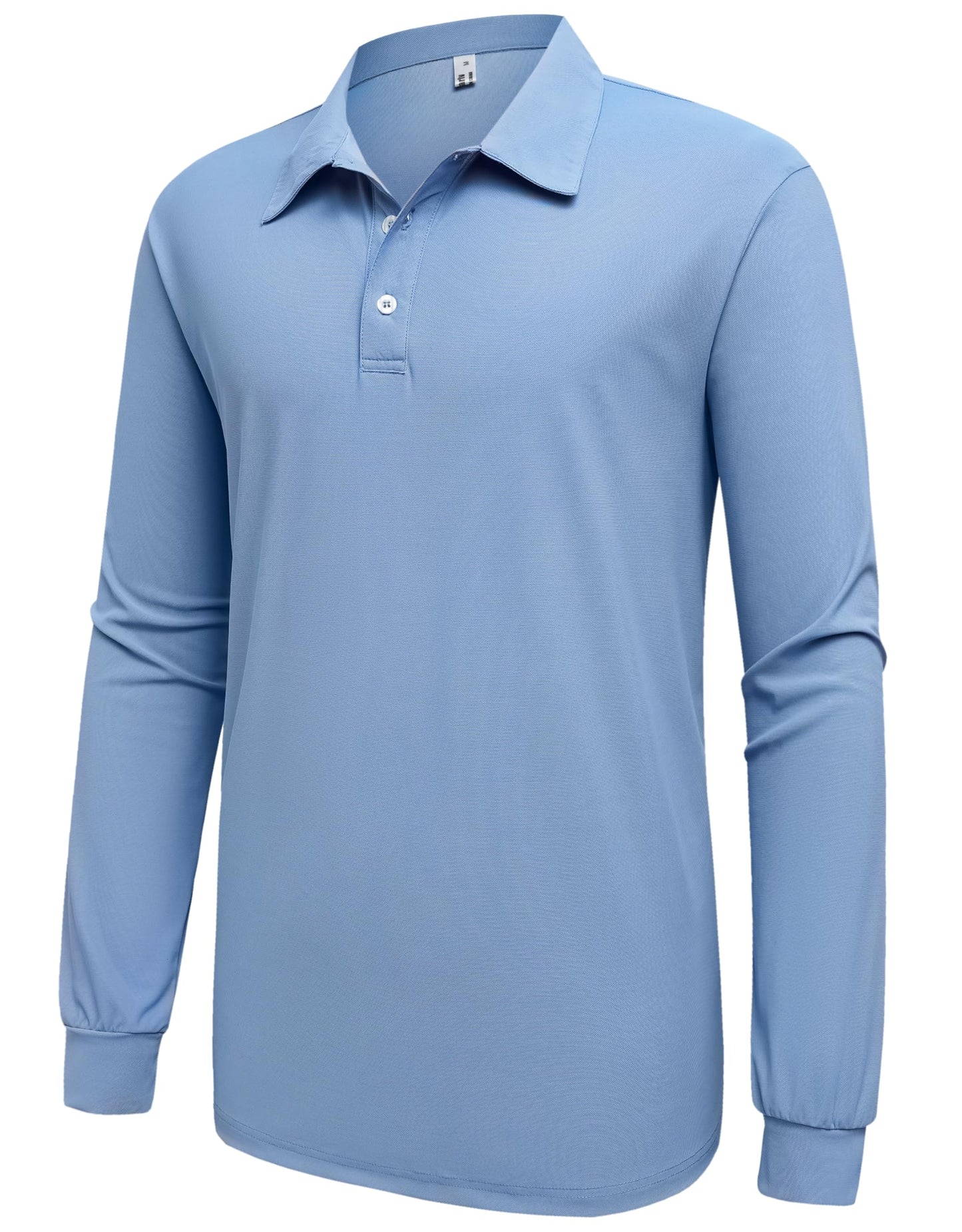 Men’s Polo Shirt Long Sleeve Golf Collared Shirts Quicky Dry Moisture Wicking Performance Lightweight Soft Polo