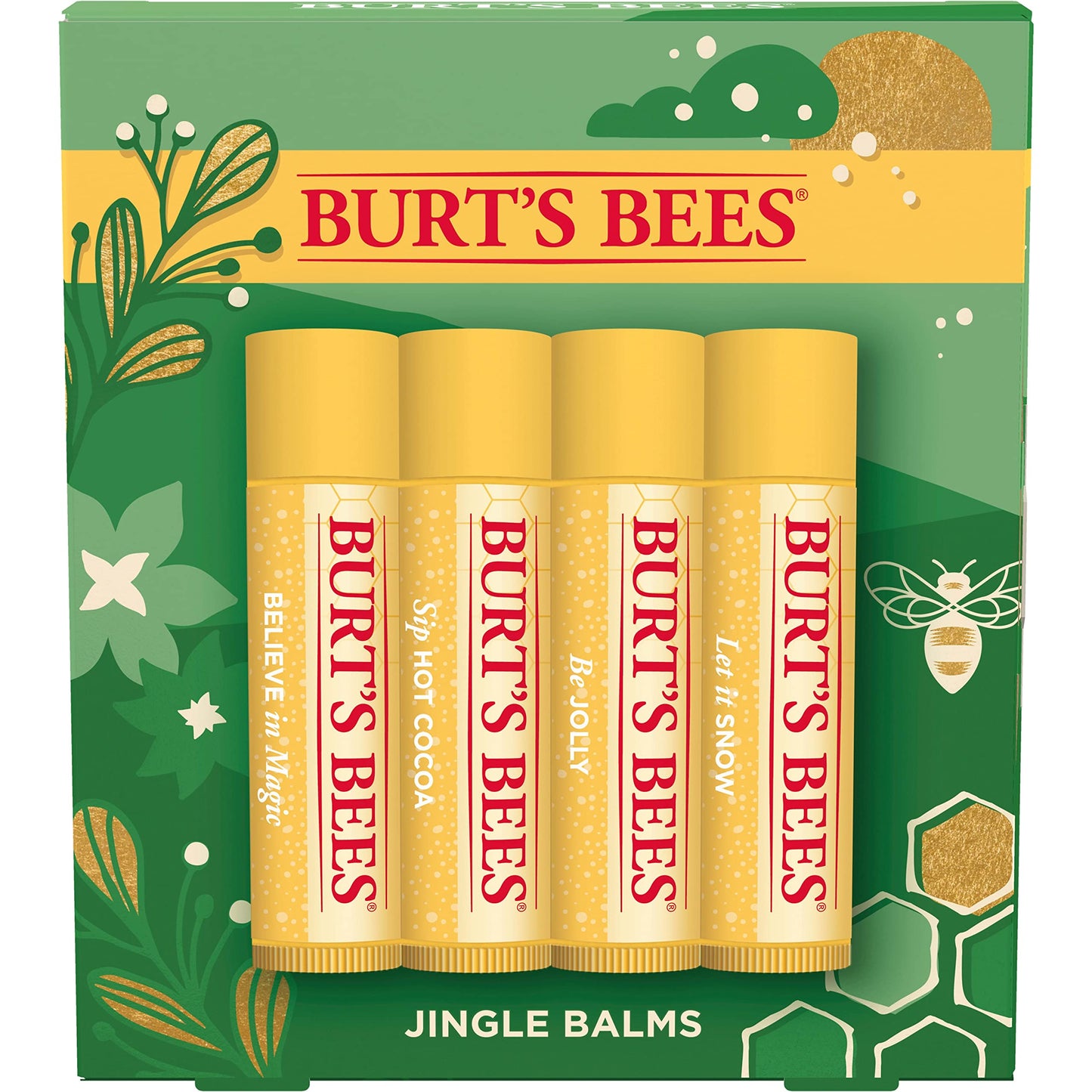 Lip Balm - Beeswax, Strawberry, Coconut and Pear, and Vanilla Bean, With Responsibly Sourced Beeswax, Tint-Free, Natural Origin Lip Treatment, 4 Tubes, 0.15 oz.
