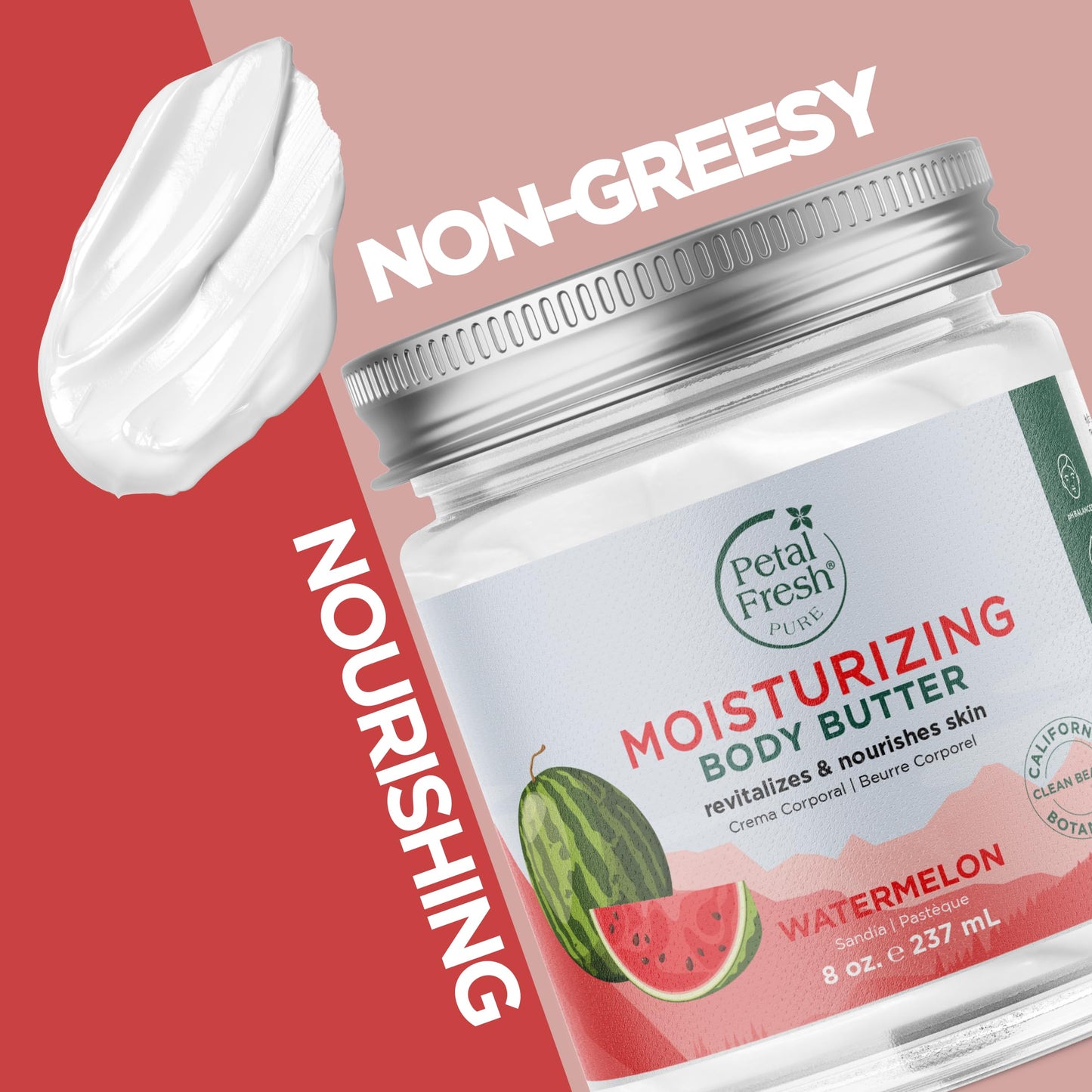 Petal Fresh Pure Perfecting Guava Nectar Körperbutter, Bio-Kokosnussöl, Arganöl, Sheabutter, fördert gesunde Haut, vegan und frei von Tierversuchen, 8 oz (Guava Nectar)