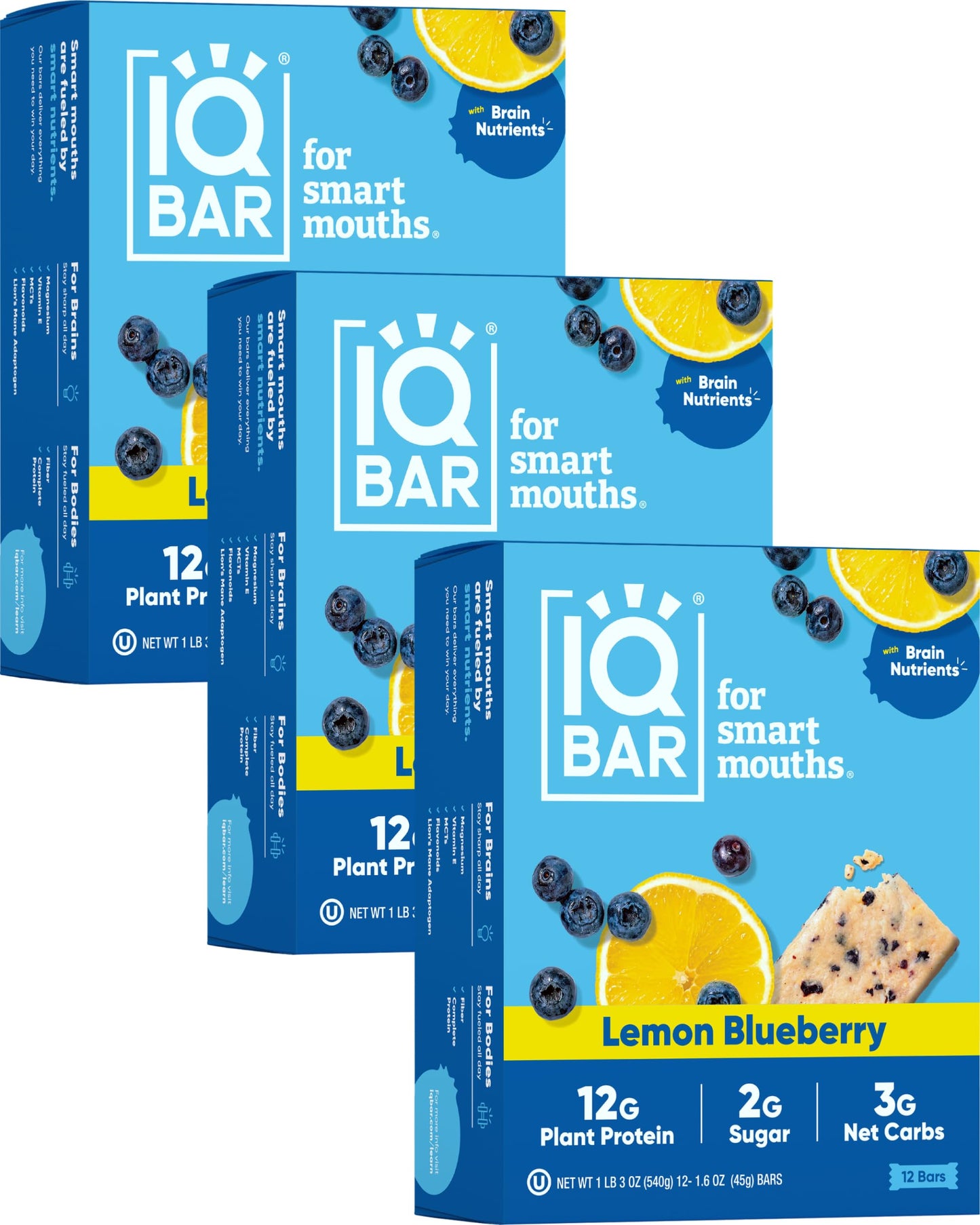 IQBAR Brain and Body Plant Protein Bars - 7 Bar Sampler Pack - Gluten Free, High Fiber, Vegan Snacks - Low Sugar Meal Replacement