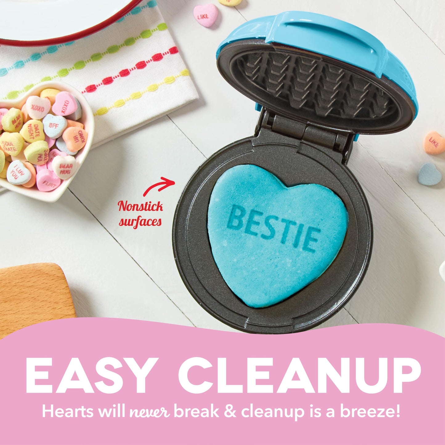 DASH Mini Maker for Individual Waffles, Hash Browns, Keto Chaffles with Easy to Clean, Non-Stick Surfaces, 4 Inch, White Pineapple