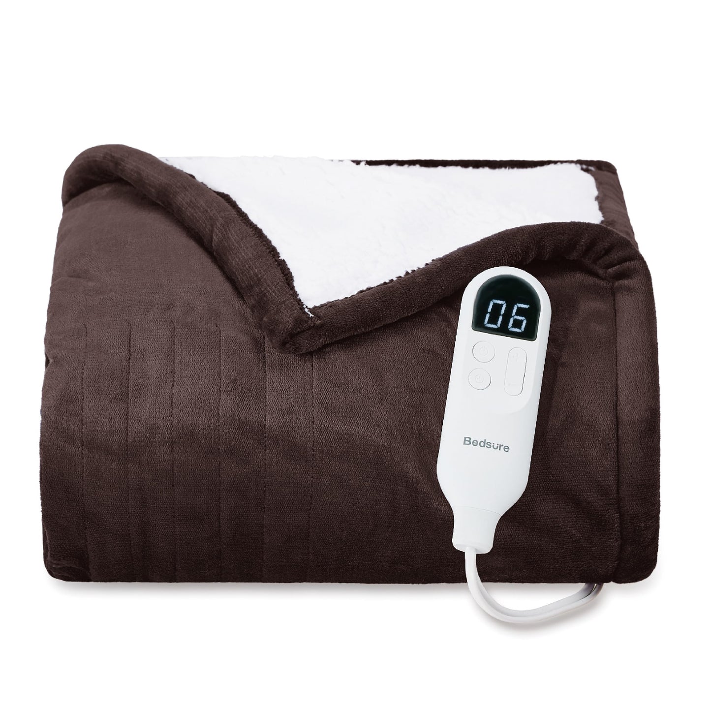 Electric Heated Blanket/Throw - Seamless Flannel Electric Blanket, Heating Blanket with 4 Time Settings & 6 Heat Settings, Warm Blanket Gift for Grandma (50x60 inches, Black)