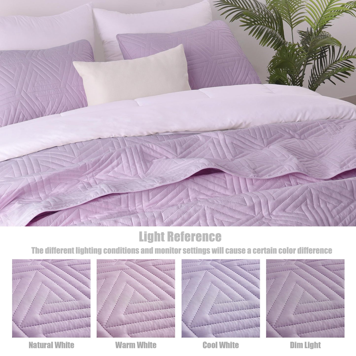 Whale Flotilla Soft Full/Queen Size Quilt Set for All Seasons, 3-Piece Ultrasonic Geometric Quilts Bedding Set, Lightweight Reversible Bedspread, Coverlet, Bed Cover with 2 Pillow Shams, Orange