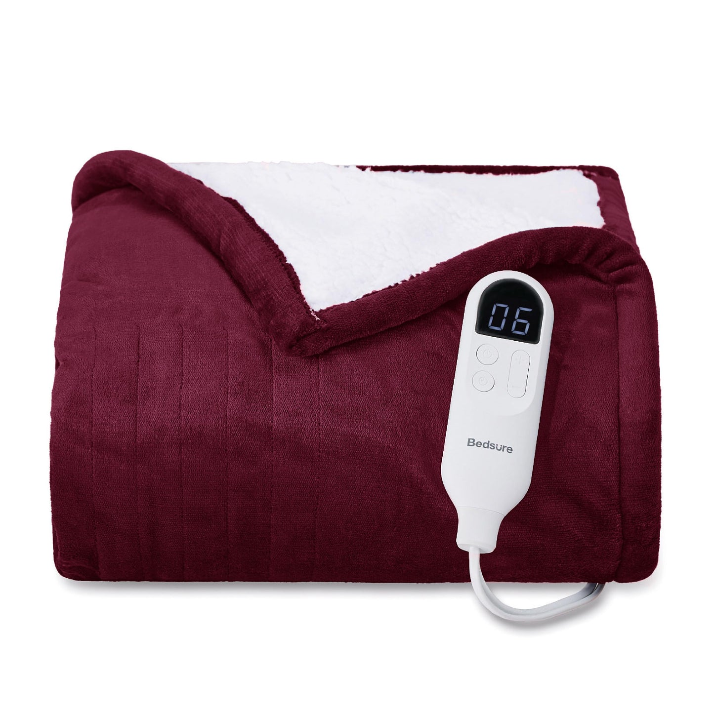 Electric Heated Blanket/Throw - Seamless Flannel Electric Blanket, Heating Blanket with 4 Time Settings & 6 Heat Settings, Warm Blanket Gift for Grandma (50x60 inches, Black)