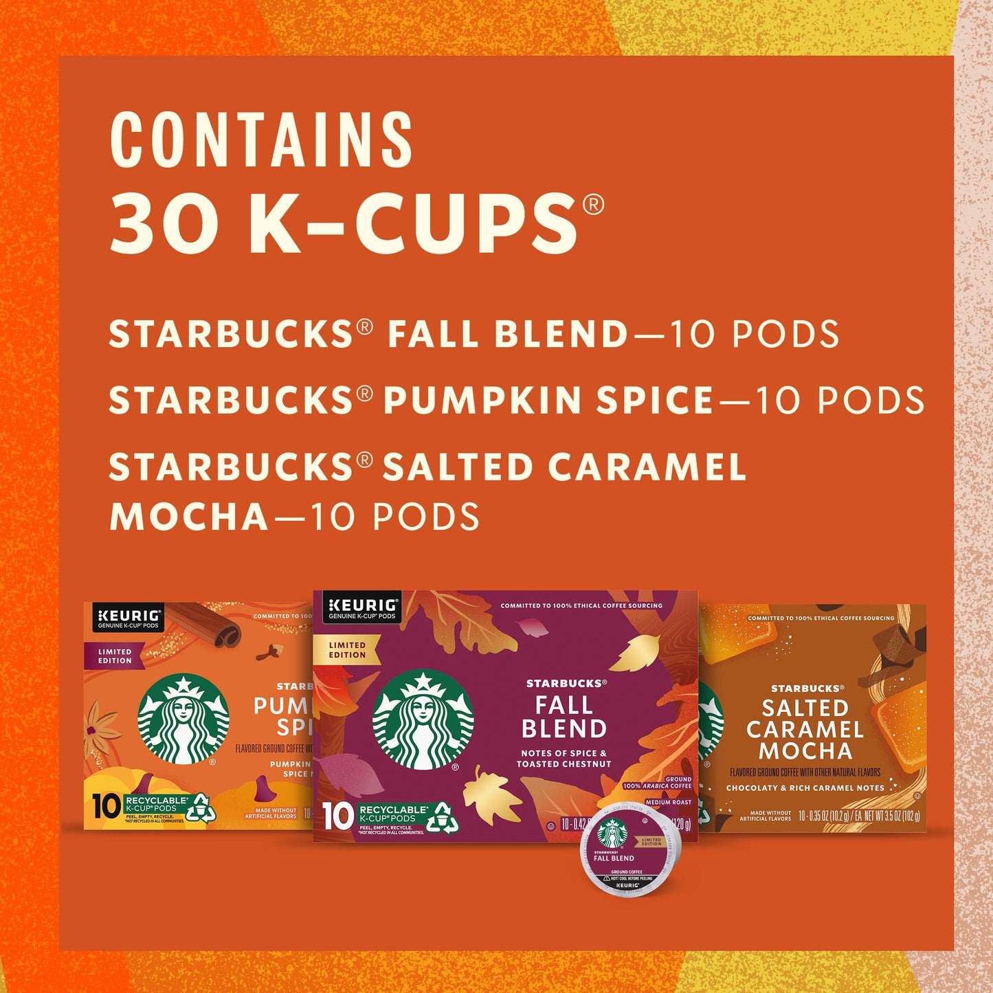 Starbucks K-Cup-Kaffeepads, natürlich aromatisiertes Kaffee-Vielfaltspaket für Keurig-Kaffeemaschinen, 100 % Arabica, 1 Schachtel (40 Pads)