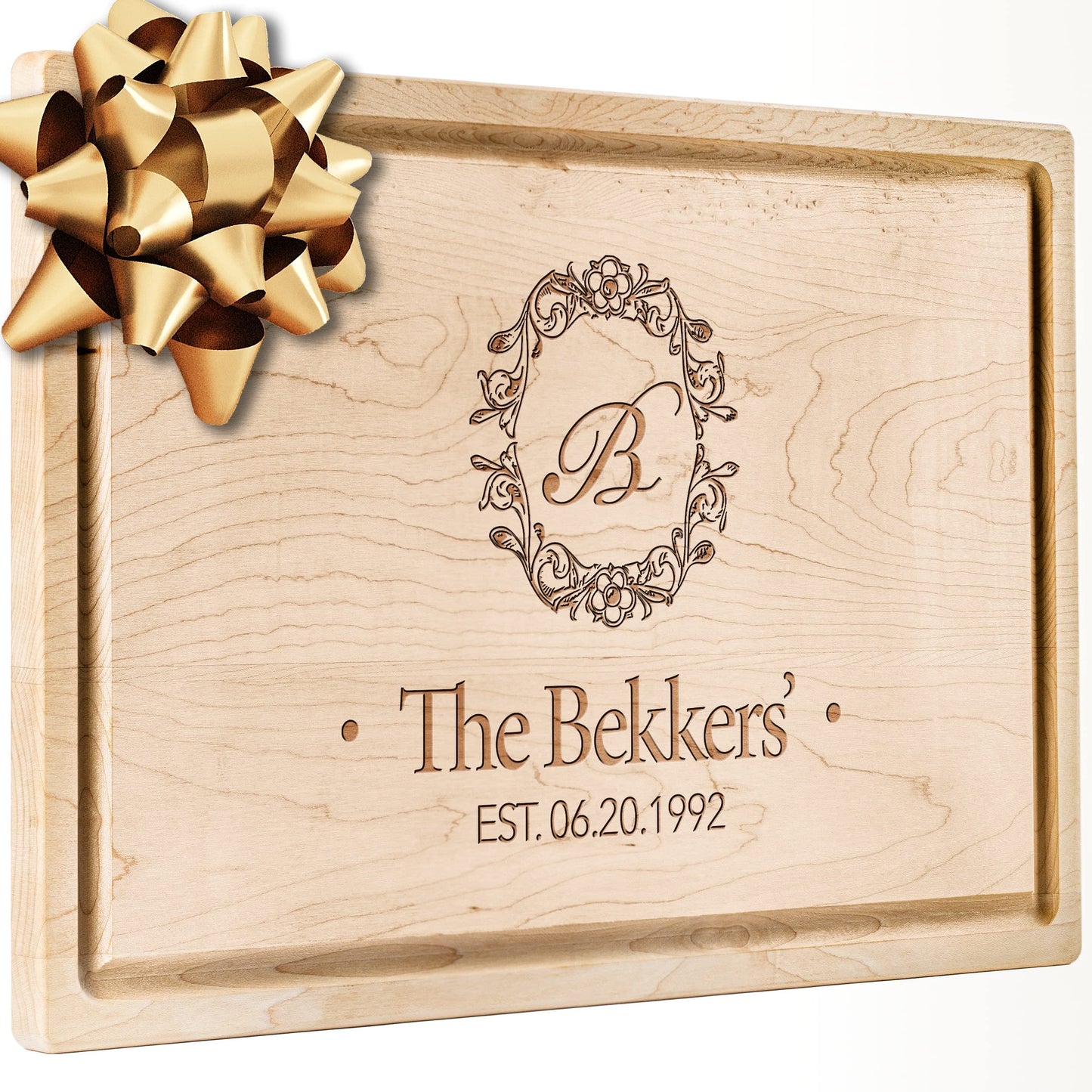 Personalisiertes Walnuss-Schneidebrett mit Untersetzern, Mineralöl und Geschenkverpackung erhältlich – Gestalten Sie Ihr eigenes Schneidebrett, hergestellt in den USA (Design 22, 3. Walnuss 17"x11")