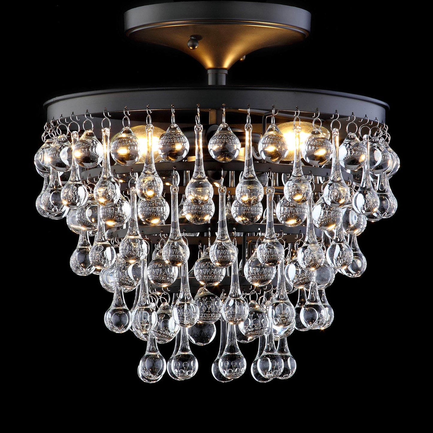JONATHAN Y JYL9030B Toronto 16" Metall/Kristall LED Deckenleuchte, zeitgenössisch, modern, Übergangsstil, elegant, für Büro, Wohnzimmer, Familienzimmer, Esszimmer, Schlafzimmer, Flur, Foyer, Chrom