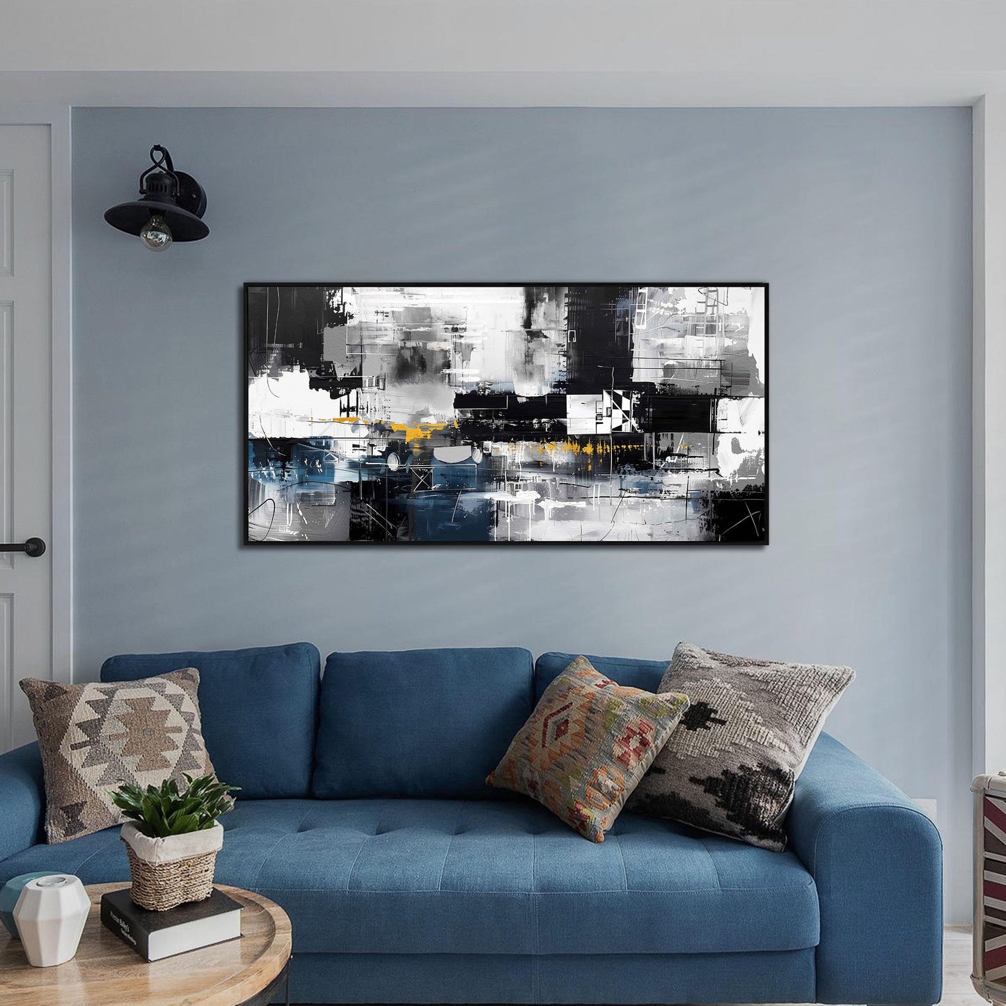 Gold Wall Art White Wall Pictures Beautiful Flower Wall Decorations for Living Room Black Artwork 24"x48" Art for Home Office