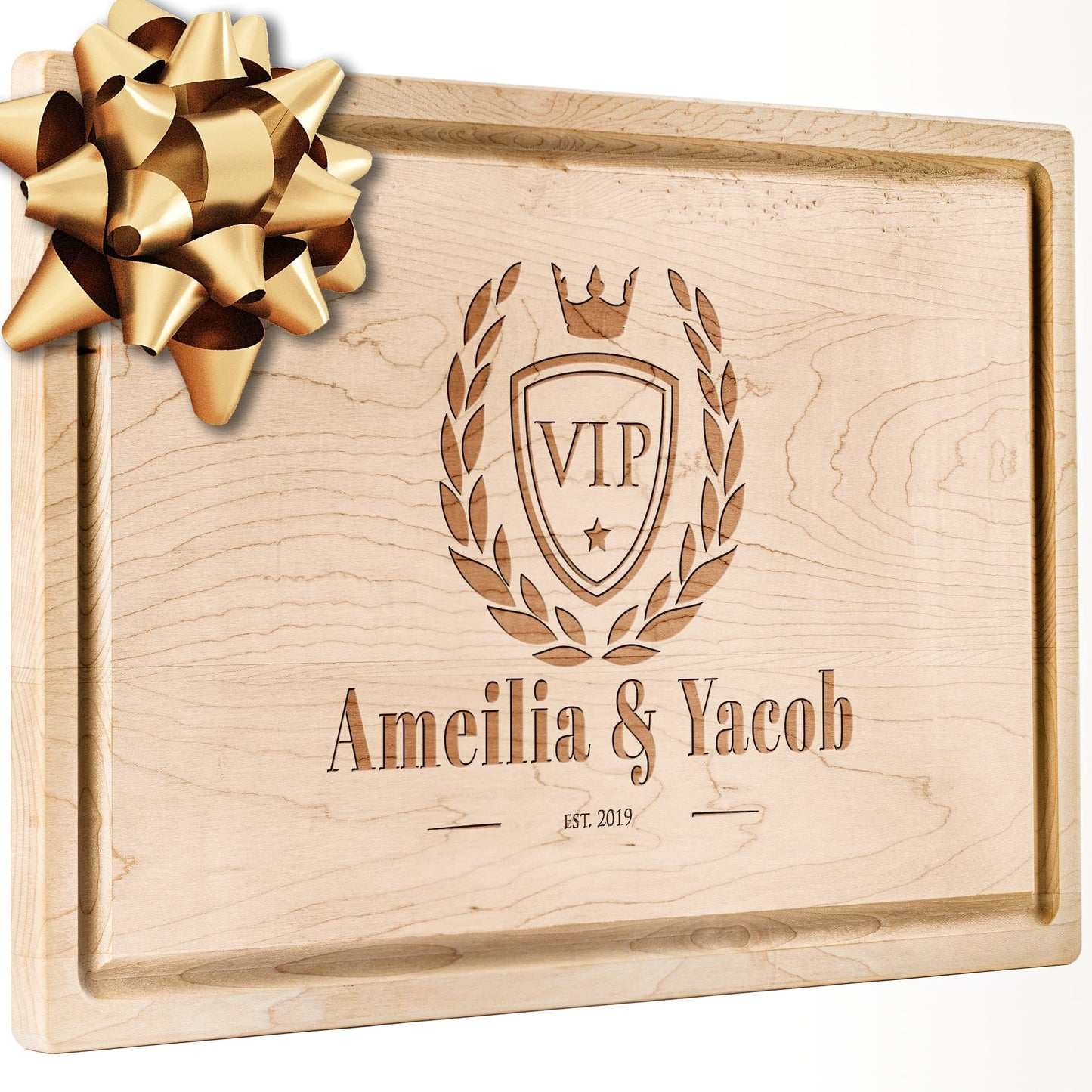 Personalisiertes Walnuss-Schneidebrett mit Untersetzern, Mineralöl und Geschenkverpackung erhältlich – Gestalten Sie Ihr eigenes Schneidebrett, hergestellt in den USA (Design 22, 3. Walnuss 17"x11")