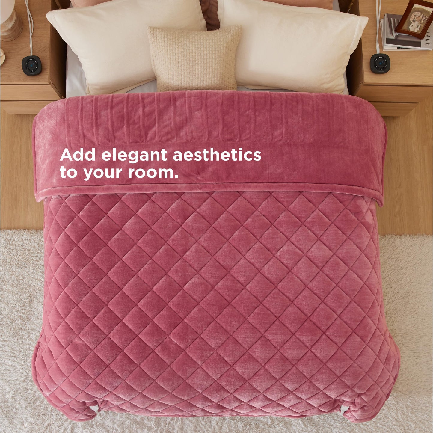 Electric Heated Blanket/Throw - Seamless Flannel Electric Blanket, Heating Blanket with 4 Time Settings & 6 Heat Settings, Warm Blanket Gift for Grandma (50x60 inches, Black)