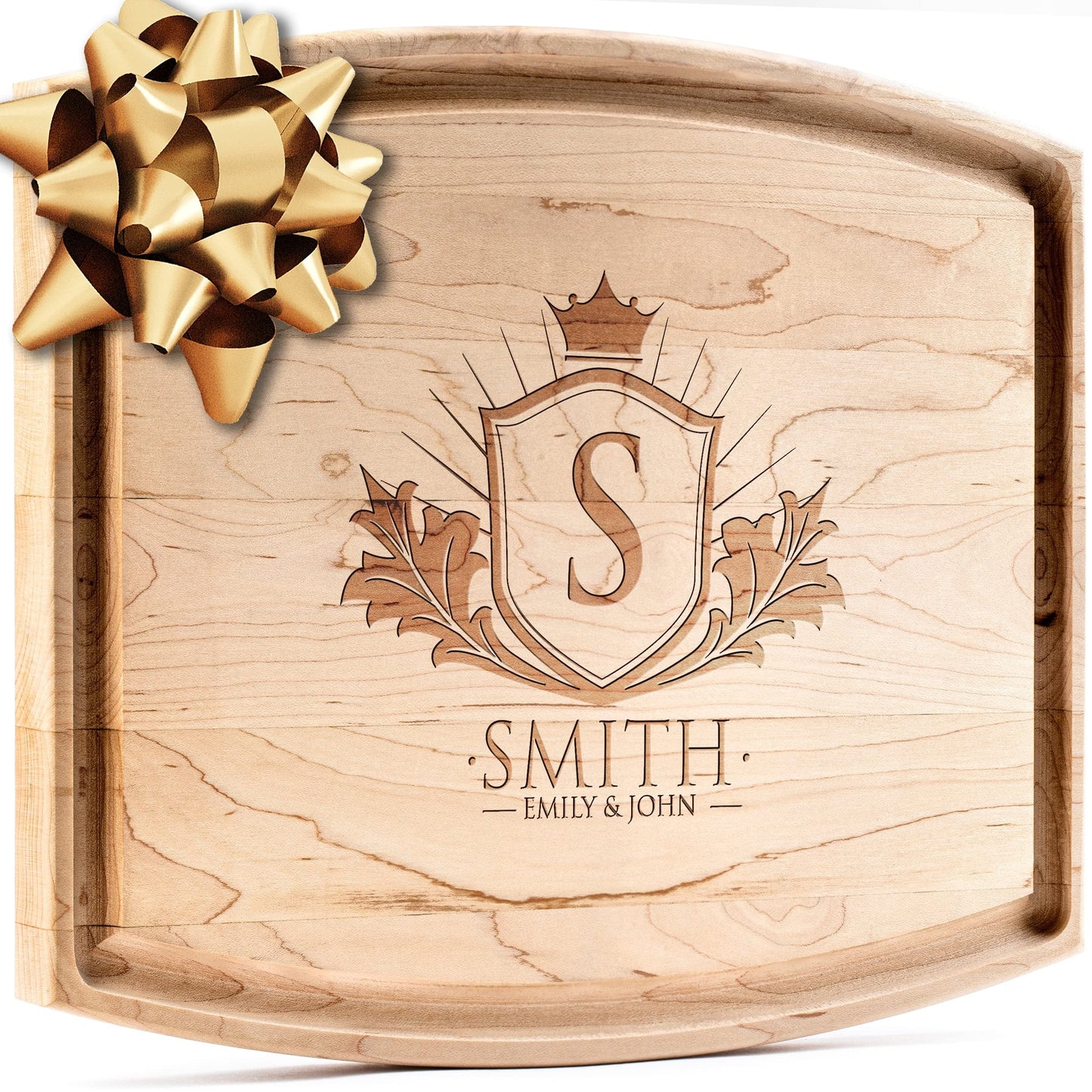Personalisiertes Walnuss-Schneidebrett mit Untersetzern, Mineralöl und Geschenkverpackung erhältlich – Gestalten Sie Ihr eigenes Schneidebrett, hergestellt in den USA (Design 22, 3. Walnuss 17"x11")
