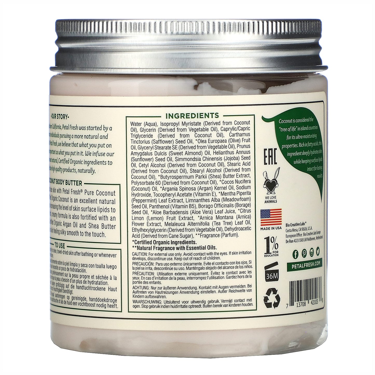 Petal Fresh Pure Perfecting Guava Nectar Körperbutter, Bio-Kokosnussöl, Arganöl, Sheabutter, fördert gesunde Haut, vegan und frei von Tierversuchen, 8 oz (Guava Nectar)