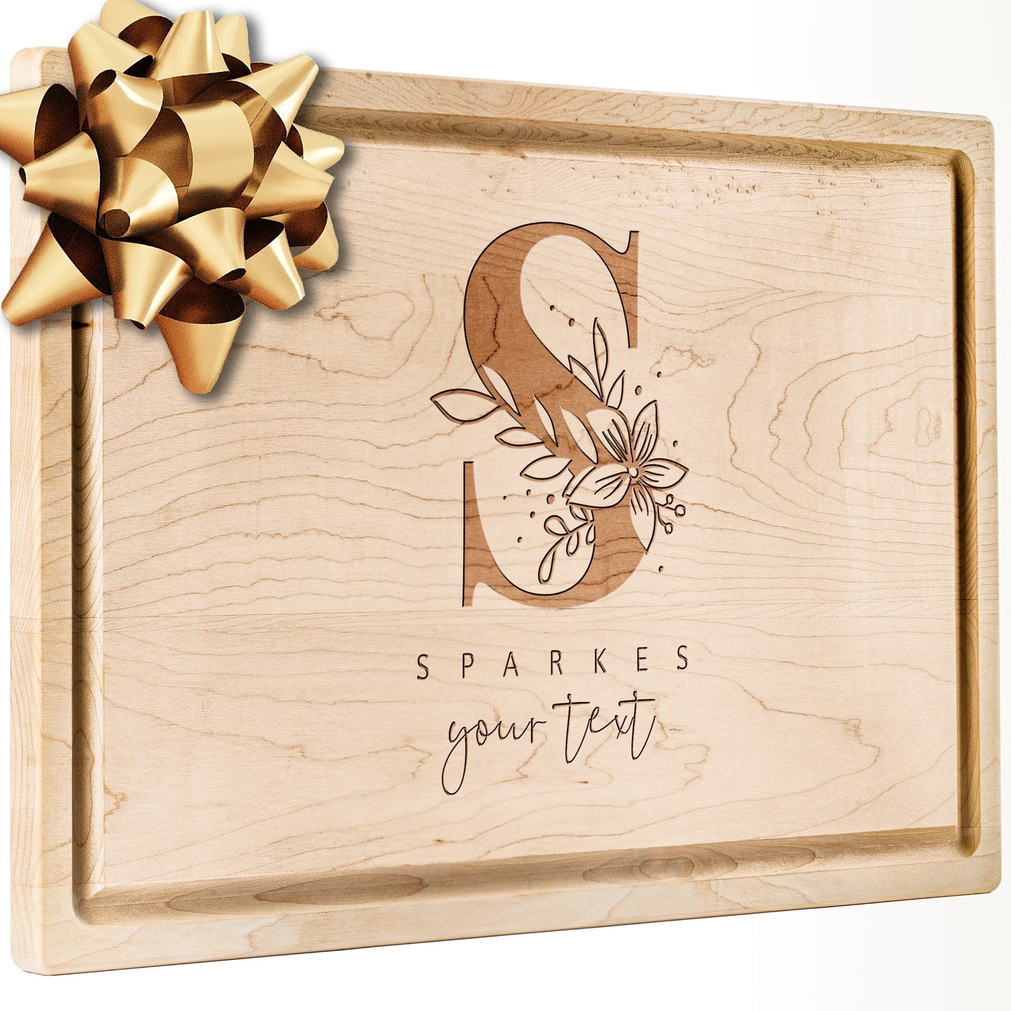 Personalisiertes Walnuss-Schneidebrett mit Untersetzern, Mineralöl und Geschenkverpackung erhältlich – Gestalten Sie Ihr eigenes Schneidebrett, hergestellt in den USA (Design 22, 3. Walnuss 17"x11")
