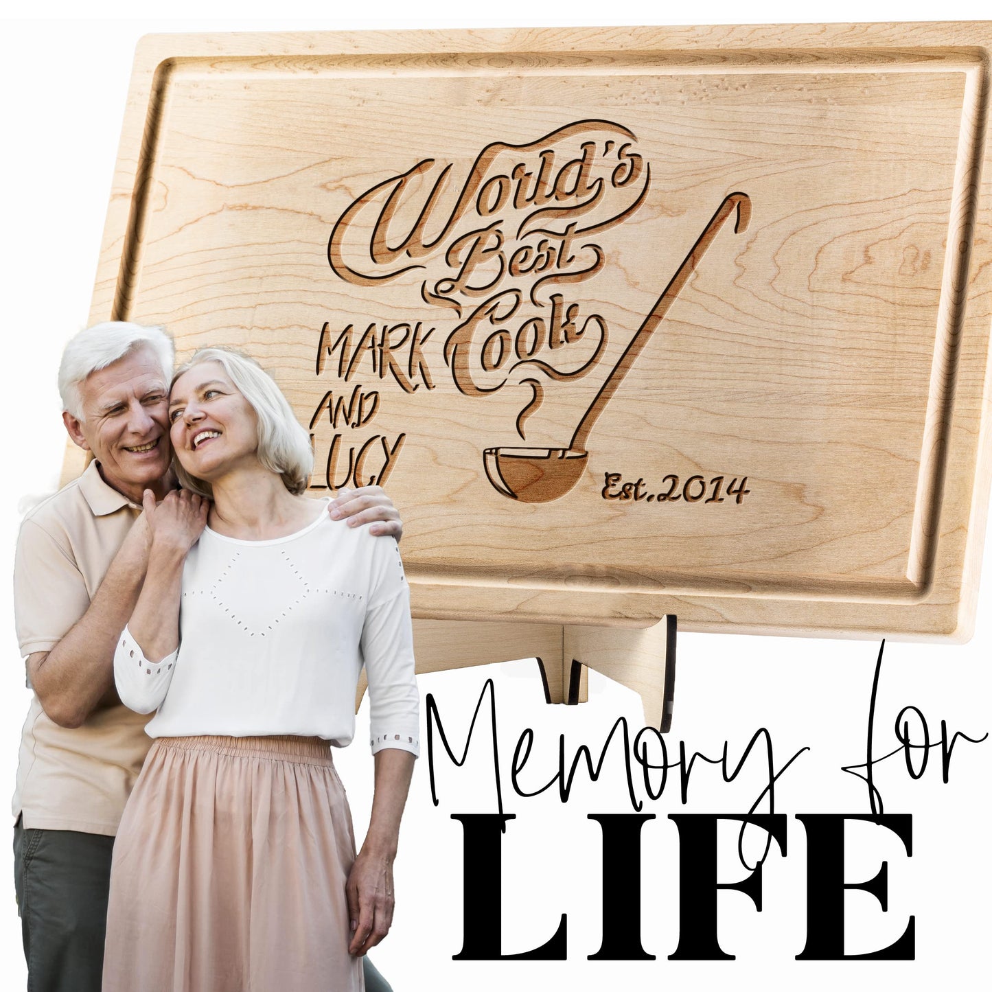 Personalisiertes Walnuss-Schneidebrett mit Untersetzern, Mineralöl und Geschenkverpackung erhältlich – Gestalten Sie Ihr eigenes Schneidebrett, hergestellt in den USA (Design 22, 3. Walnuss 17"x11")