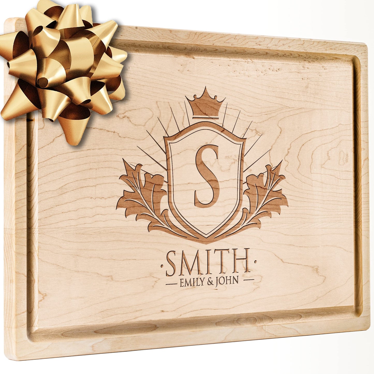 Personalisiertes Walnuss-Schneidebrett mit Untersetzern, Mineralöl und Geschenkverpackung erhältlich – Gestalten Sie Ihr eigenes Schneidebrett, hergestellt in den USA (Design 22, 3. Walnuss 17"x11")