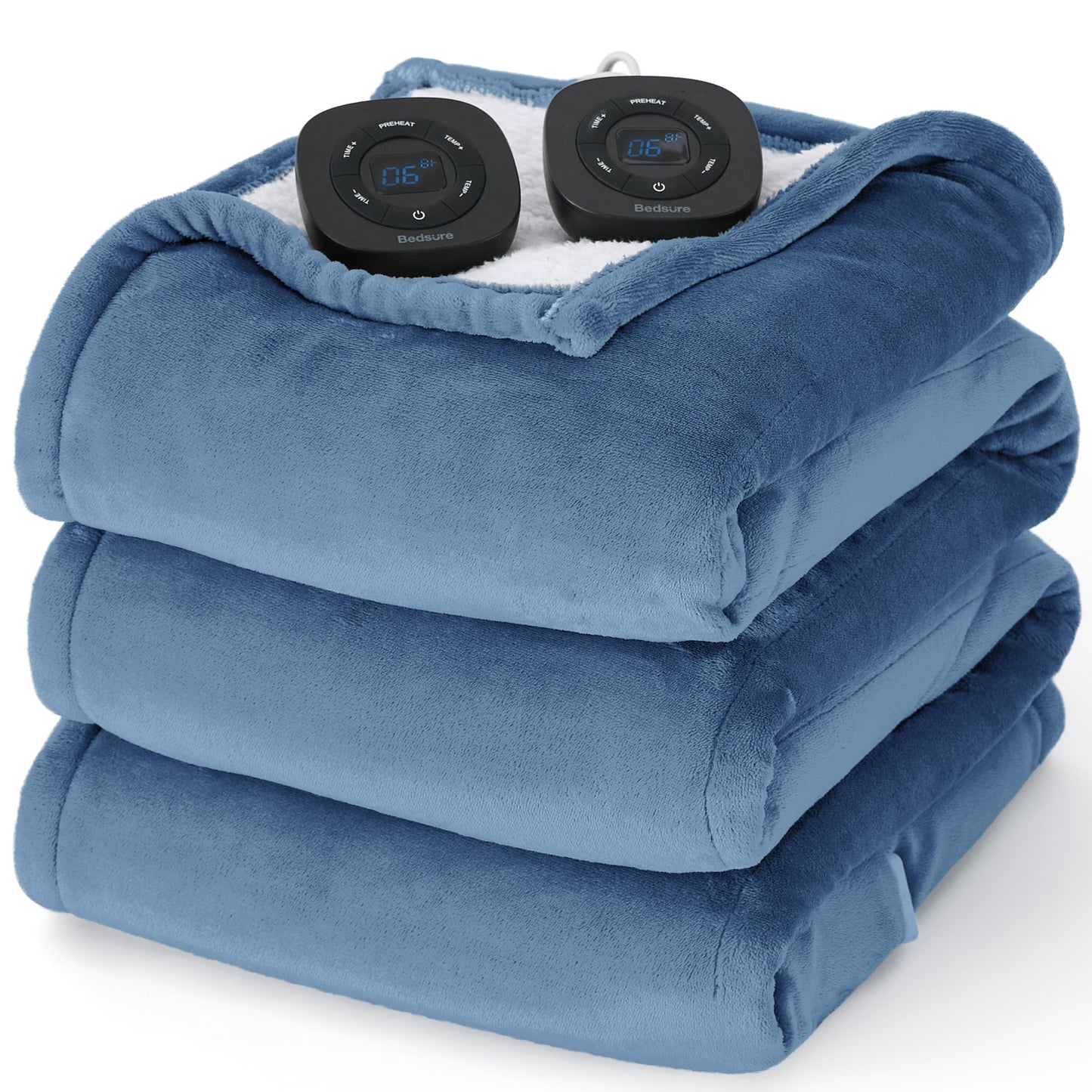 Electric Heated Blanket/Throw - Seamless Flannel Electric Blanket, Heating Blanket with 4 Time Settings & 6 Heat Settings, Warm Blanket Gift for Grandma (50x60 inches, Black)