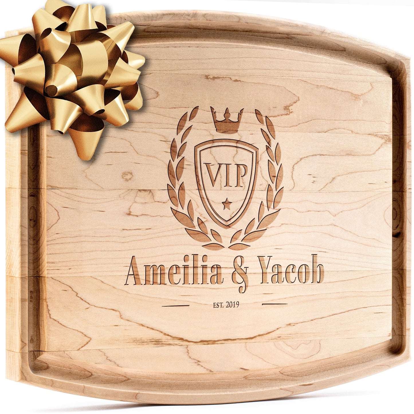 Personalisiertes Walnuss-Schneidebrett mit Untersetzern, Mineralöl und Geschenkverpackung erhältlich – Gestalten Sie Ihr eigenes Schneidebrett, hergestellt in den USA (Design 22, 3. Walnuss 17"x11")