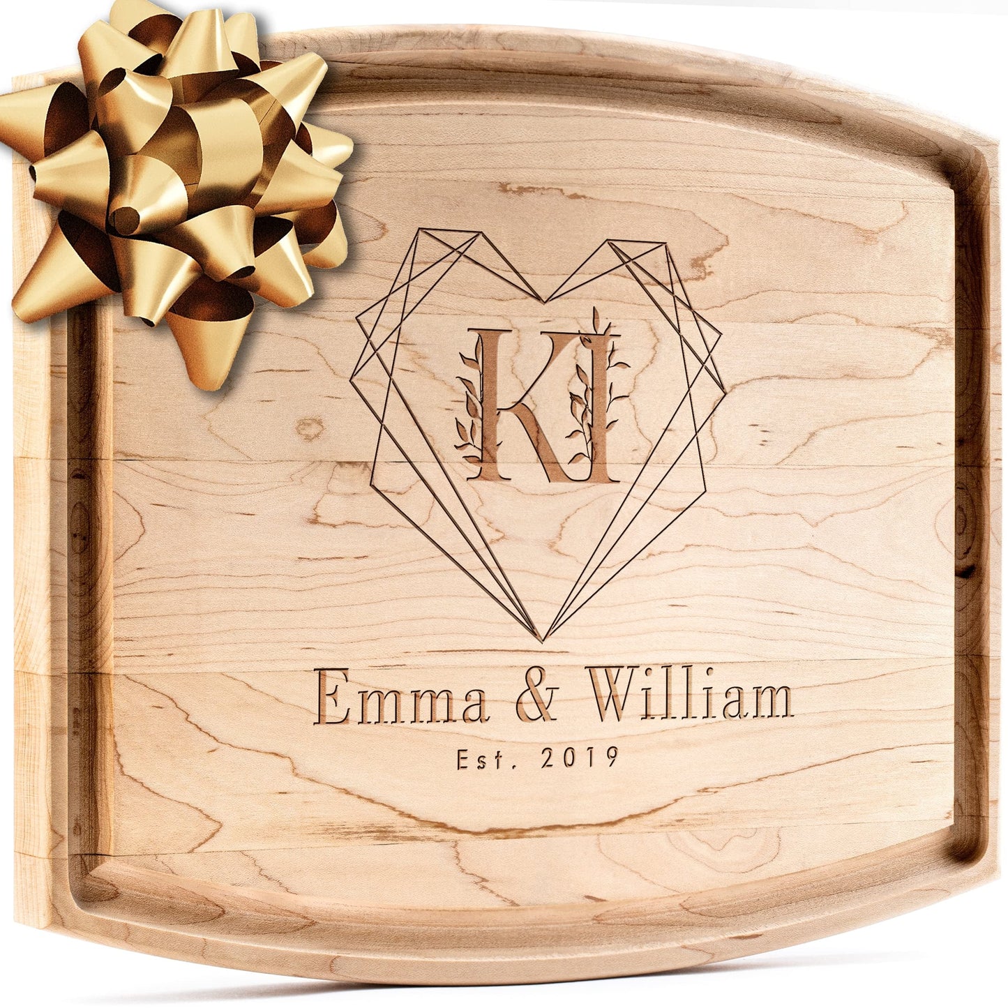 Personalisiertes Walnuss-Schneidebrett mit Untersetzern, Mineralöl und Geschenkverpackung erhältlich – Gestalten Sie Ihr eigenes Schneidebrett, hergestellt in den USA (Design 22, 3. Walnuss 17"x11")