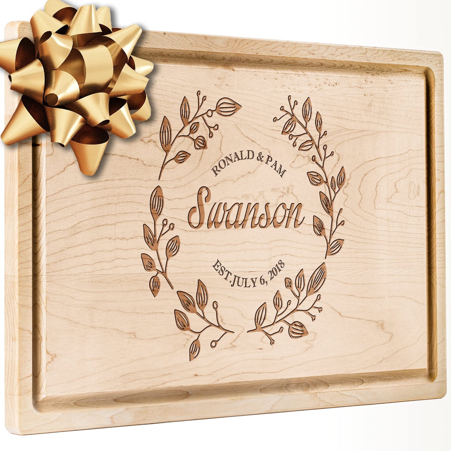 Personalisiertes Walnuss-Schneidebrett mit Untersetzern, Mineralöl und Geschenkverpackung erhältlich – Gestalten Sie Ihr eigenes Schneidebrett, hergestellt in den USA (Design 22, 3. Walnuss 17"x11")