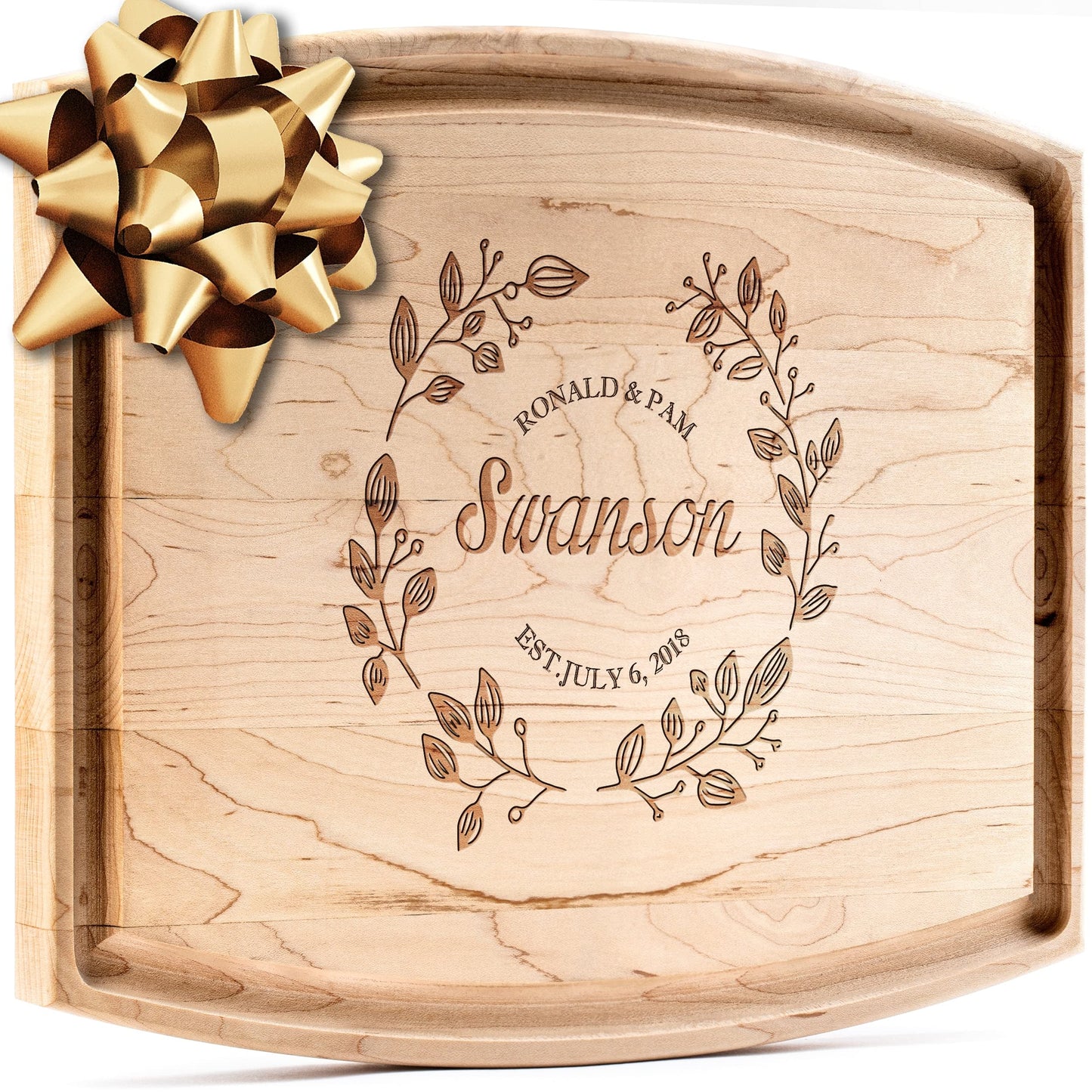 Personalisiertes Walnuss-Schneidebrett mit Untersetzern, Mineralöl und Geschenkverpackung erhältlich – Gestalten Sie Ihr eigenes Schneidebrett, hergestellt in den USA (Design 22, 3. Walnuss 17"x11")