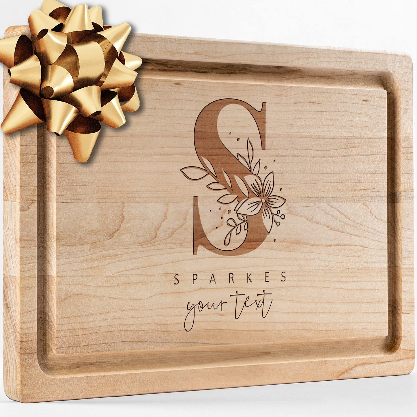 Personalisiertes Walnuss-Schneidebrett mit Untersetzern, Mineralöl und Geschenkverpackung erhältlich – Gestalten Sie Ihr eigenes Schneidebrett, hergestellt in den USA (Design 22, 3. Walnuss 17"x11")