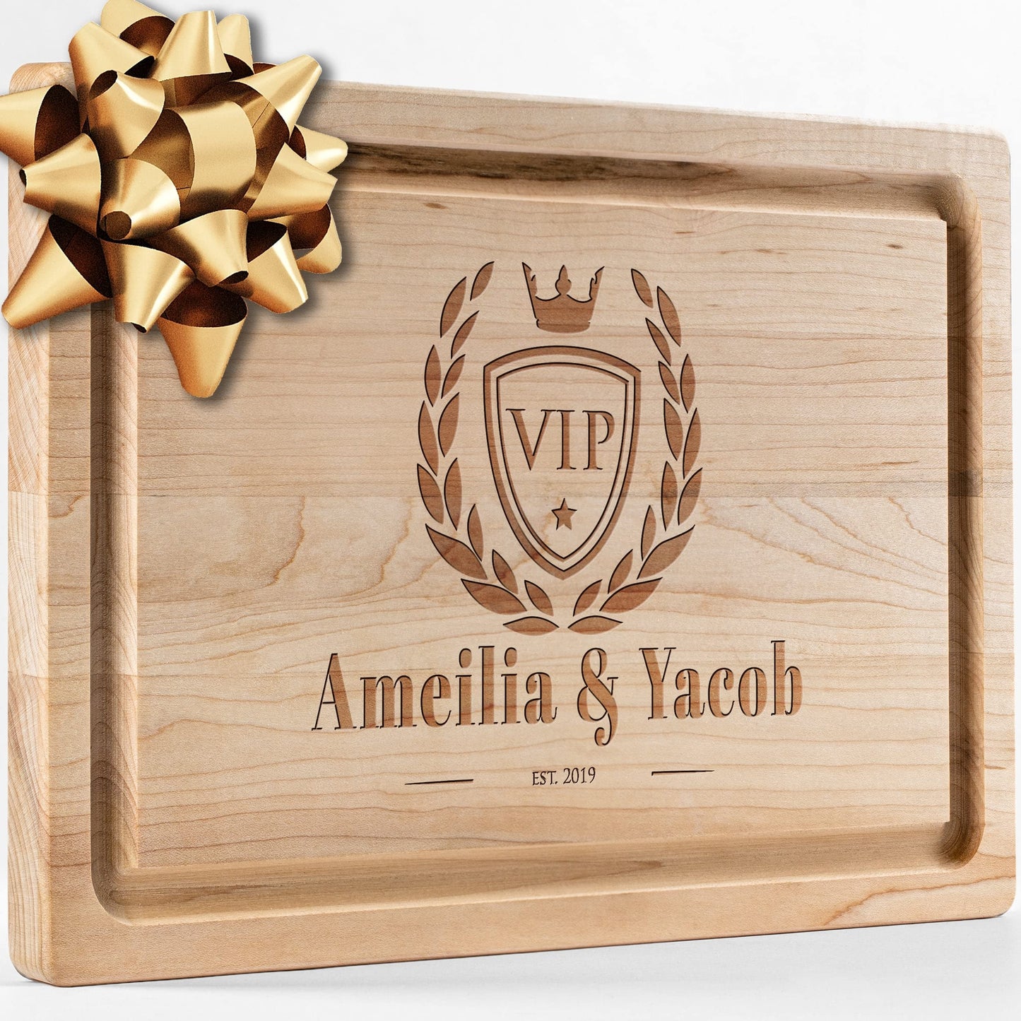 Personalisiertes Walnuss-Schneidebrett mit Untersetzern, Mineralöl und Geschenkverpackung erhältlich – Gestalten Sie Ihr eigenes Schneidebrett, hergestellt in den USA (Design 22, 3. Walnuss 17"x11")