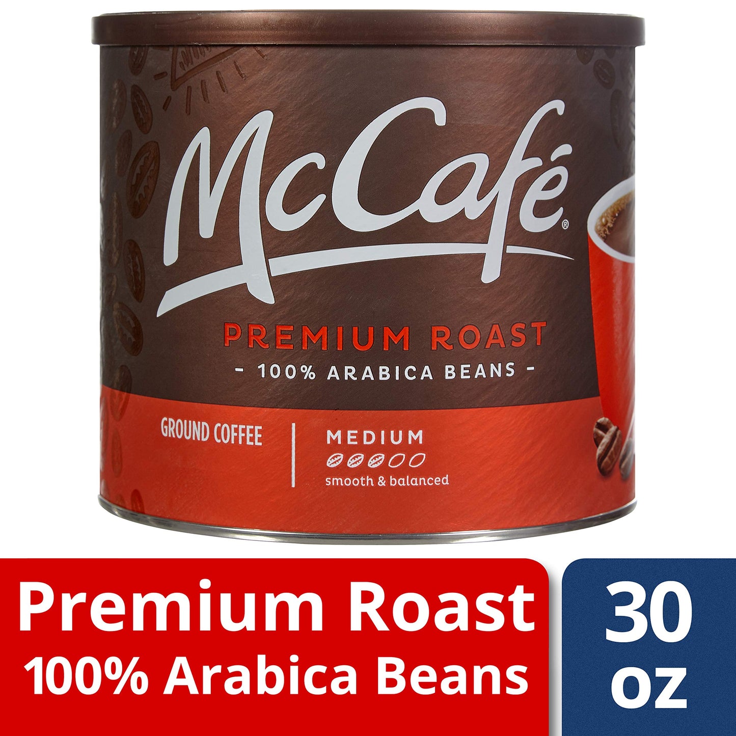 McCafe Colombian, Medium-Dark Roast Ground Coffee, 24 oz Canister