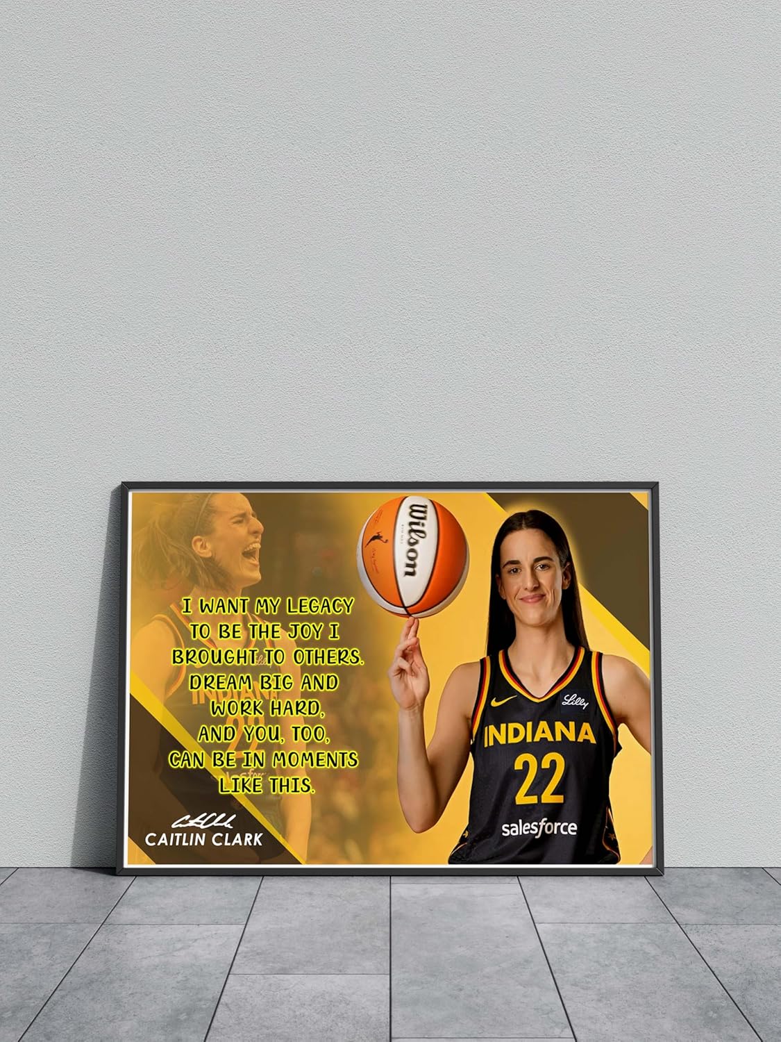 Caitlin Clark Motivational Poster Quote Inspirational Quotes Classroom Posters Books Documentary Basketball Pro Legend Kaitlyn Merch WNBA Indiana Fever Jersey Apparel Iowa Star Athlete Autograph P149