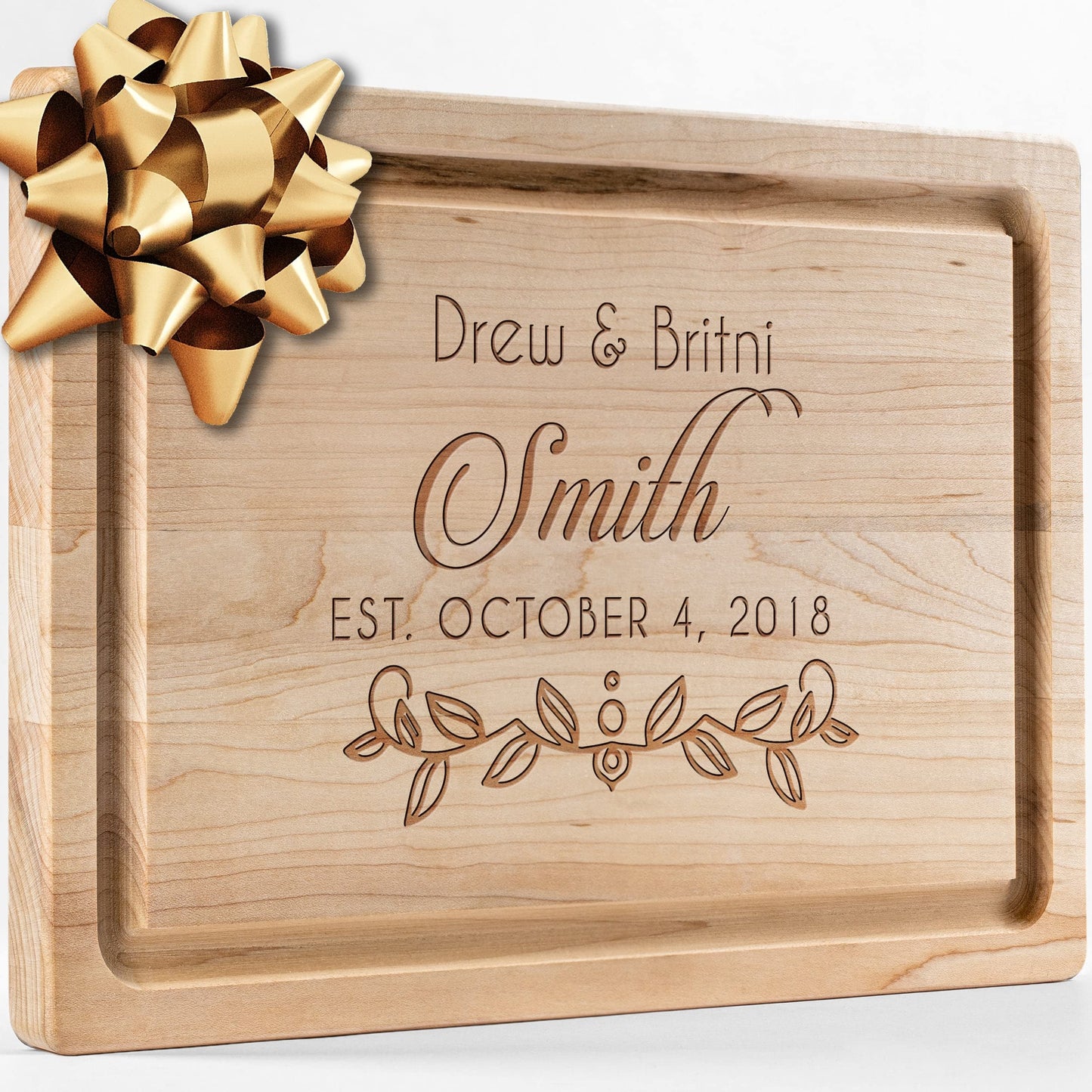 Personalisiertes Walnuss-Schneidebrett mit Untersetzern, Mineralöl und Geschenkverpackung erhältlich – Gestalten Sie Ihr eigenes Schneidebrett, hergestellt in den USA (Design 22, 3. Walnuss 17"x11")
