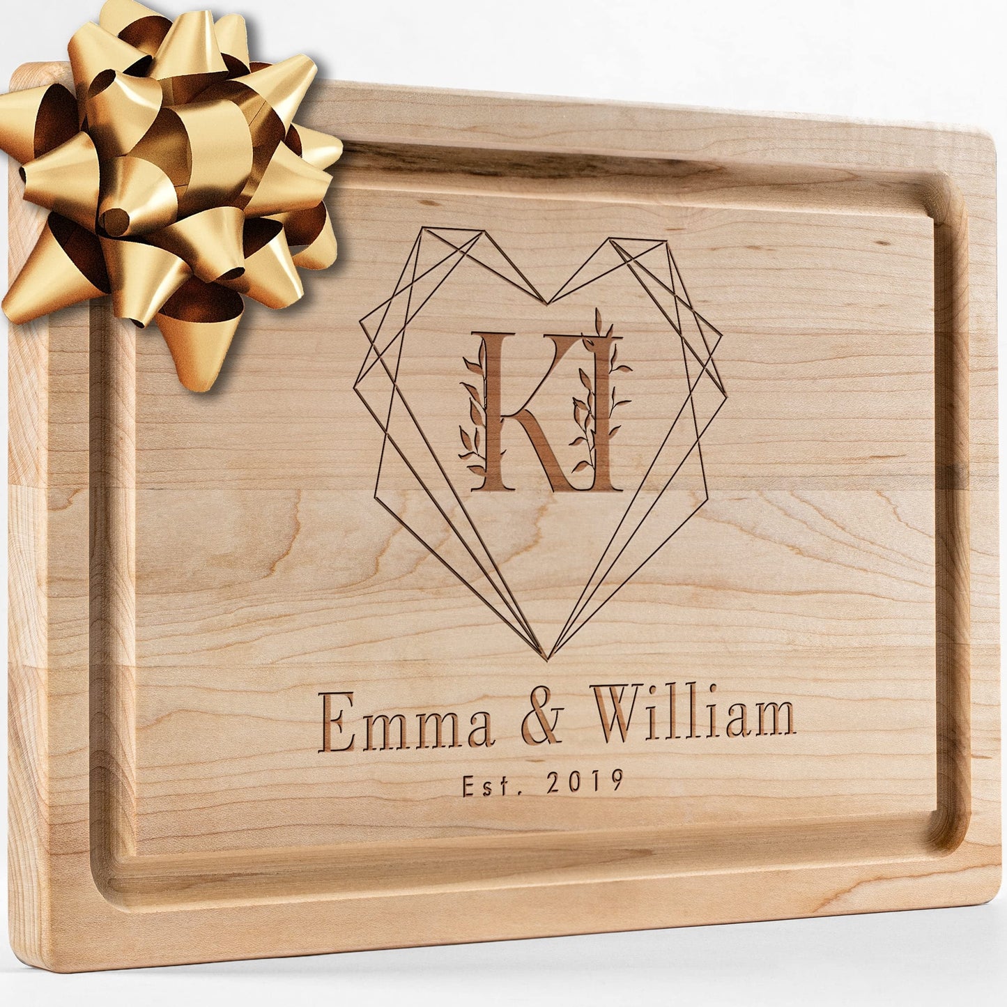 Personalisiertes Walnuss-Schneidebrett mit Untersetzern, Mineralöl und Geschenkverpackung erhältlich – Gestalten Sie Ihr eigenes Schneidebrett, hergestellt in den USA (Design 22, 3. Walnuss 17"x11")
